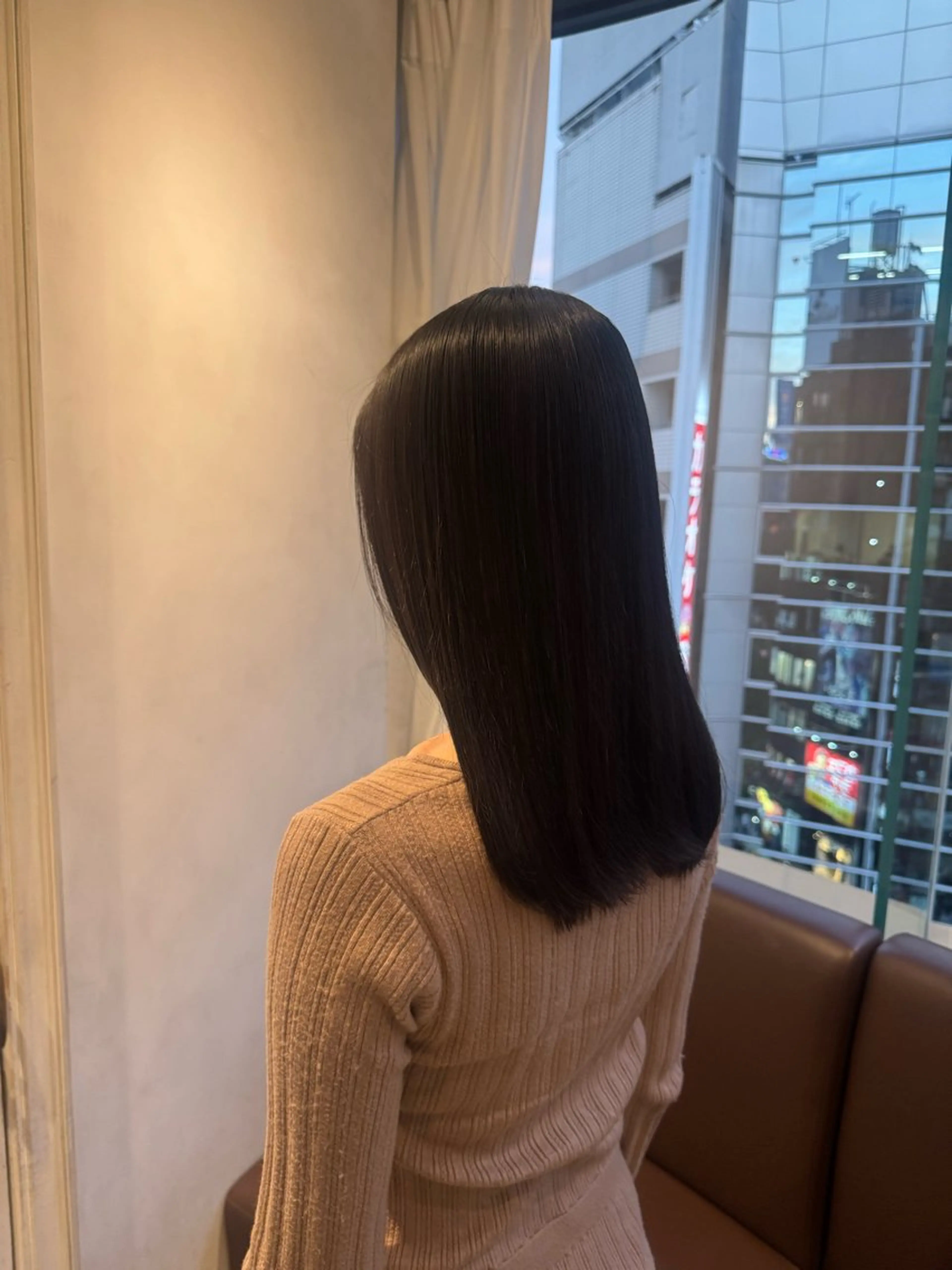 ロング 縮毛矯正 透明感カラー💜 モテ髪 空陽💙のヘアスタイル