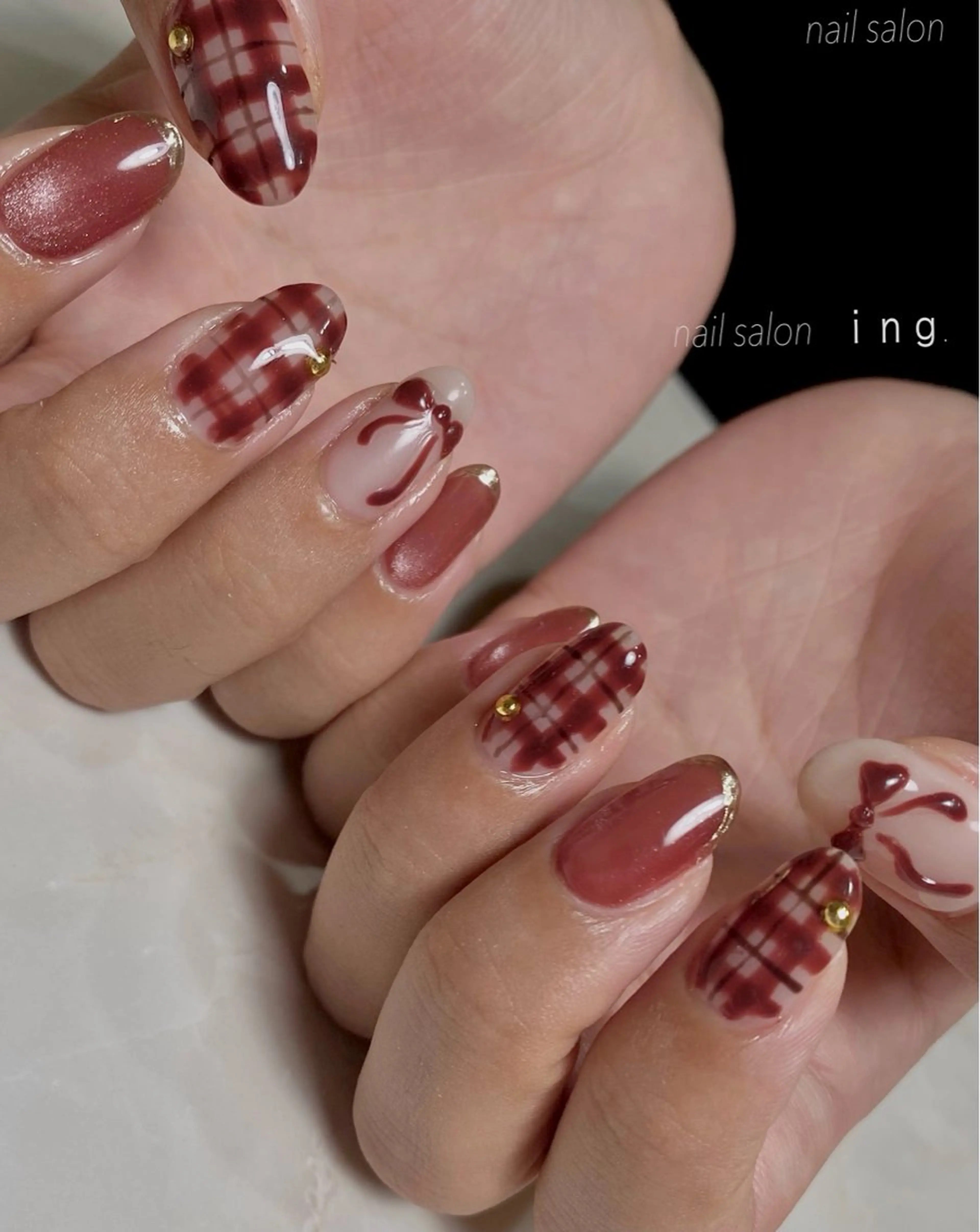 ネイル リボン シンプルネイル ｉｎｇ .のネイルデザイン