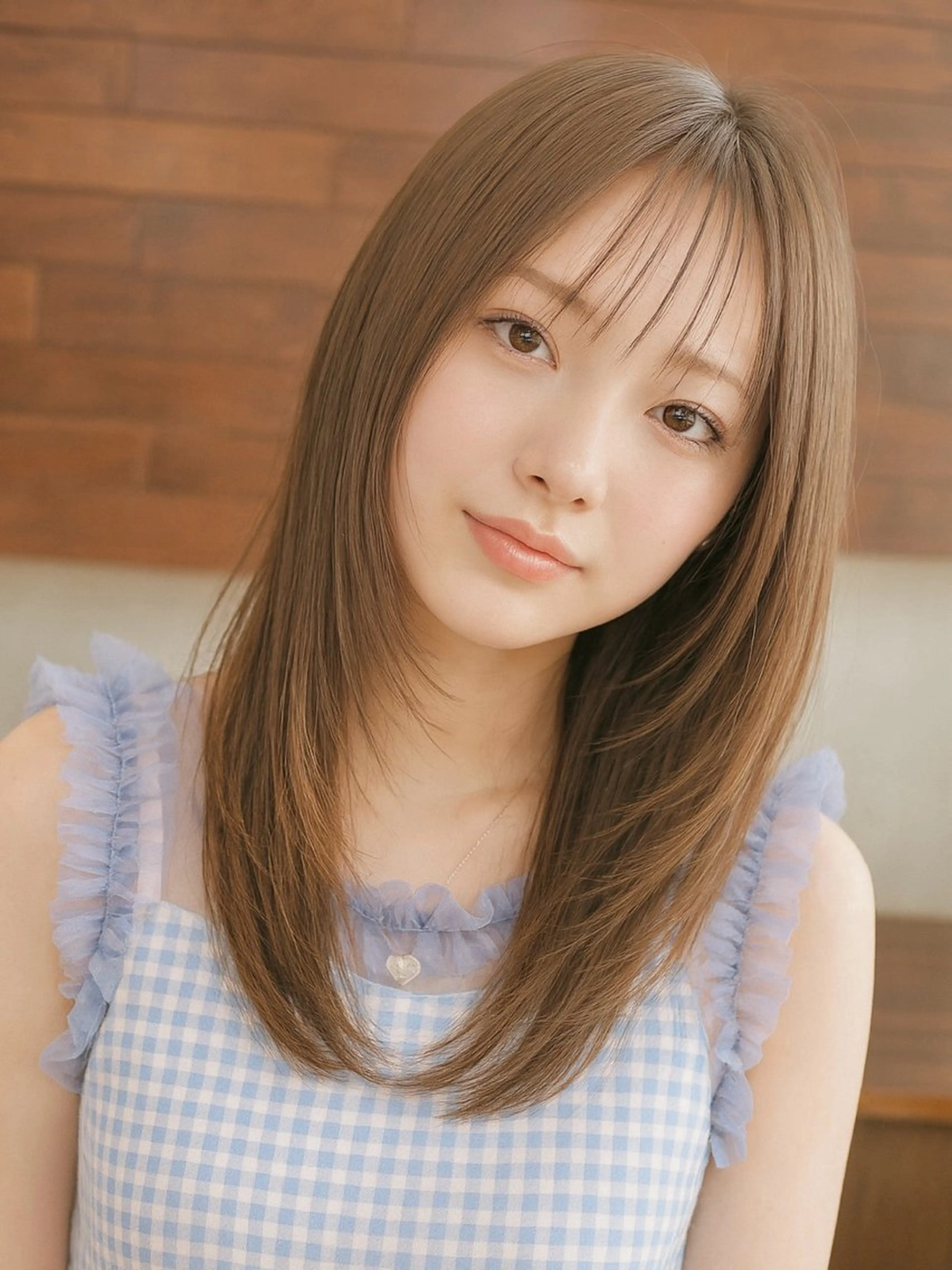 セミロング カラー ヘアカラー トリートメント 岡崎勇人/レイヤー/ 韓国/ケラチンTRのヘアスタイル