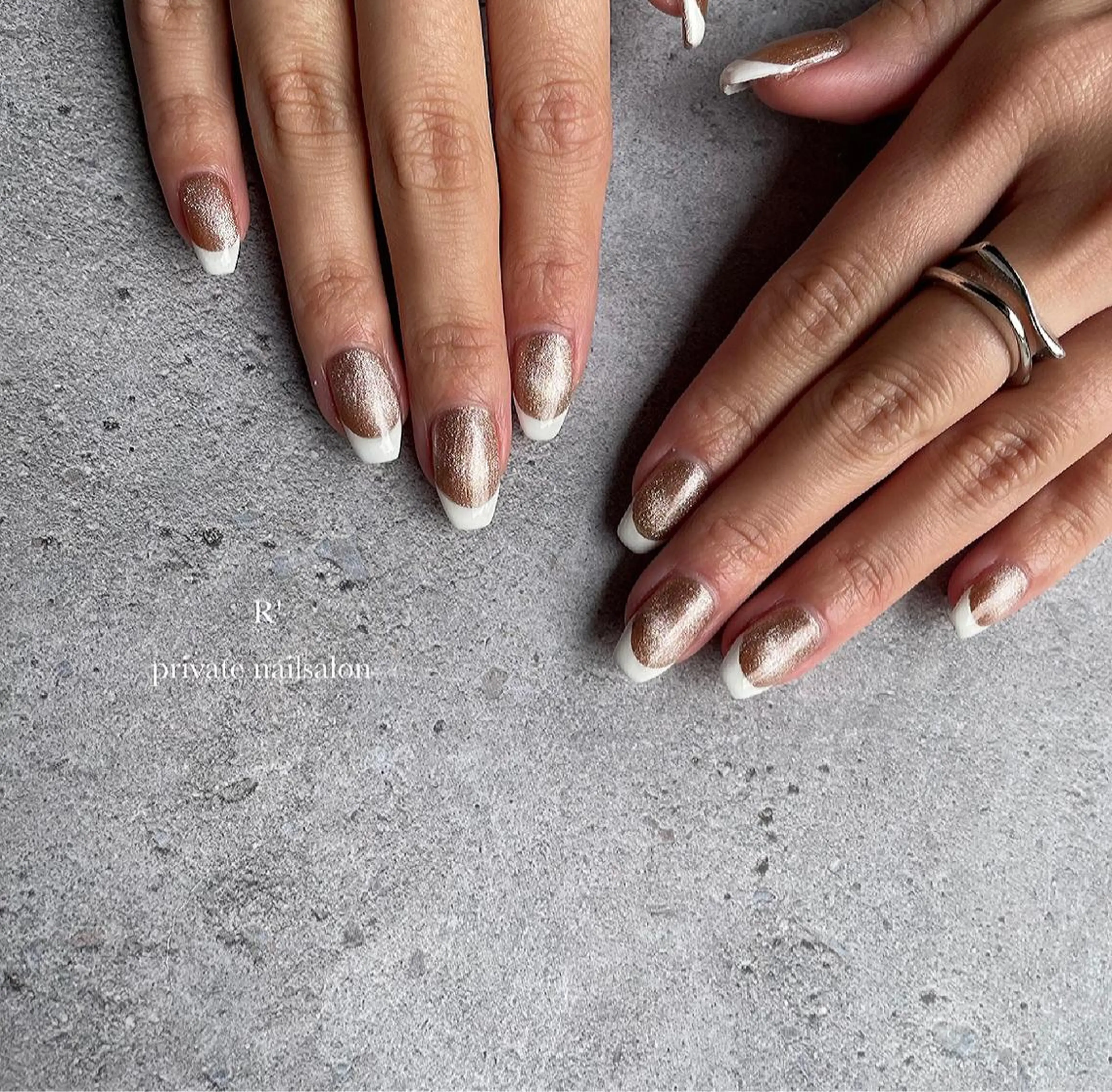 ネイル フレンチネイル マグネットネイル Bersinar nail(rina)のネイルデザイン