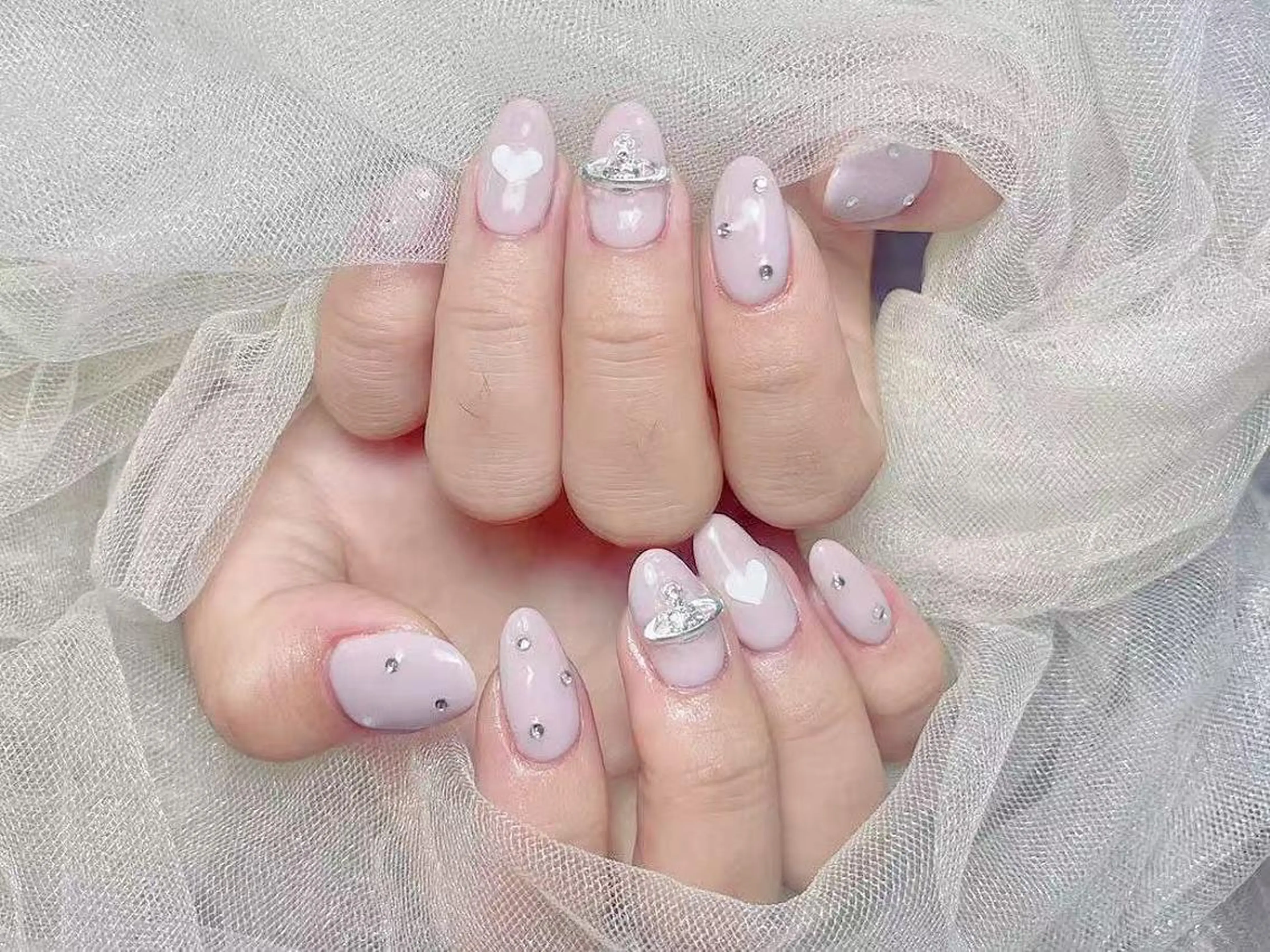 ネイル アートネイル オーロラネイル チークネイル 成人式 長さ出し ナユキNA.YUKI 渋谷店のネイルデザイン