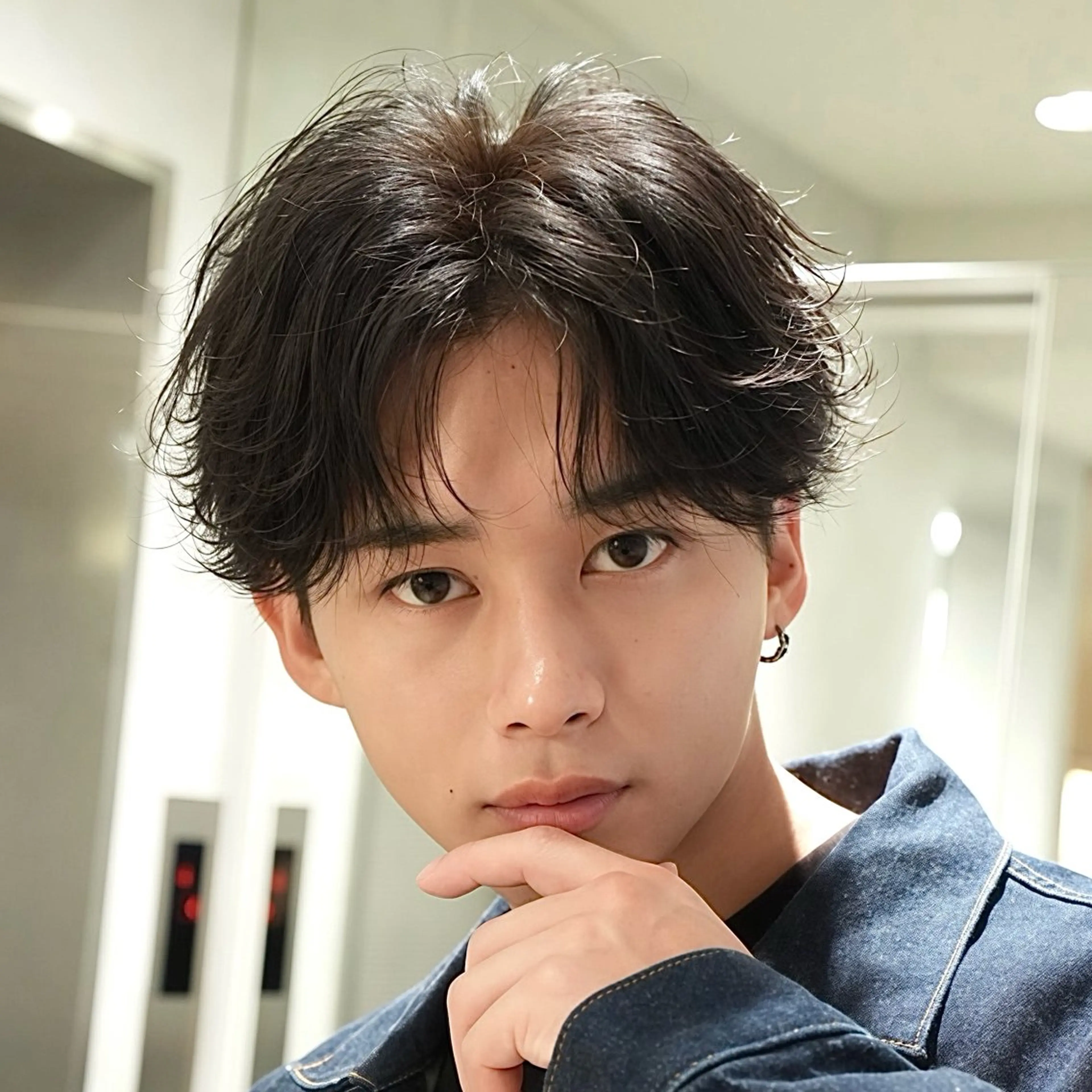 メンズ フェザーパーマ メンズパーマ 佐藤 空のヘアスタイル