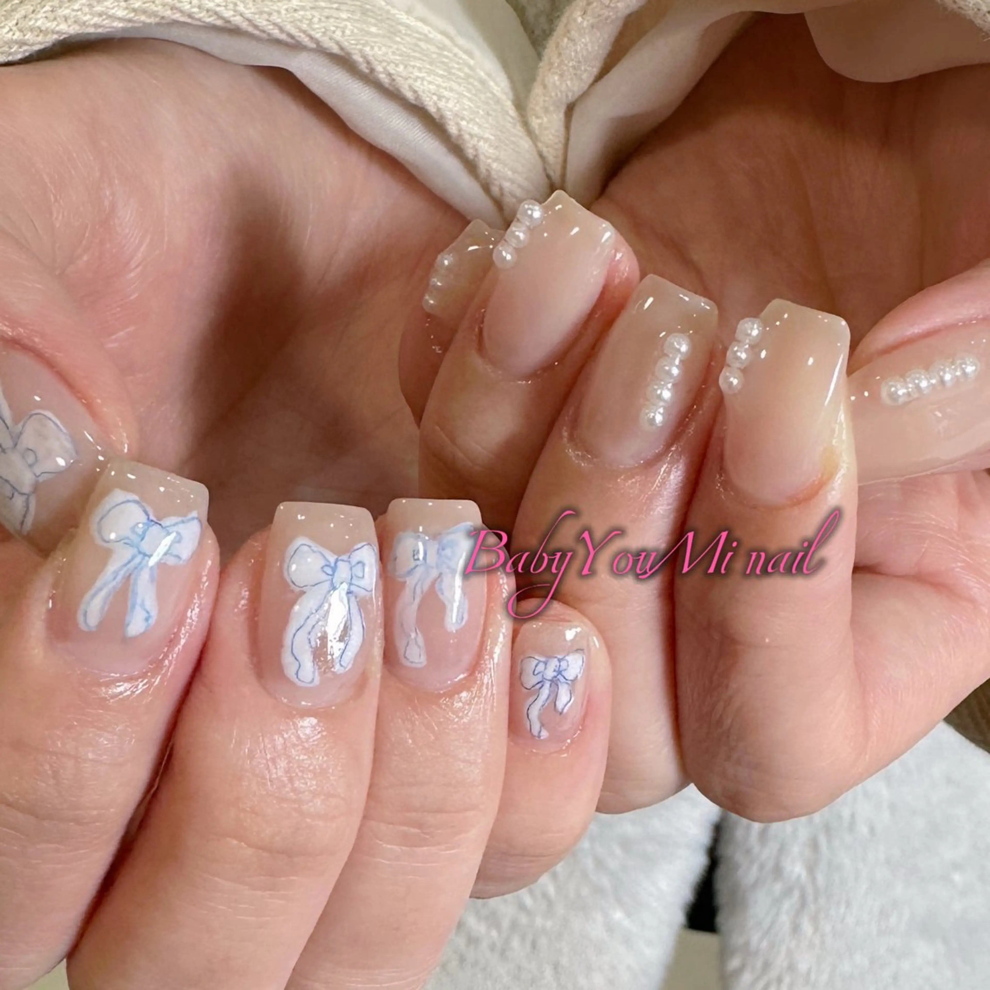 ネイル オーロラネイル 成人式 フットネイル フレンチネイル ジェルネイル ハンドネイル BabyYouMi nailのネイルデザイン