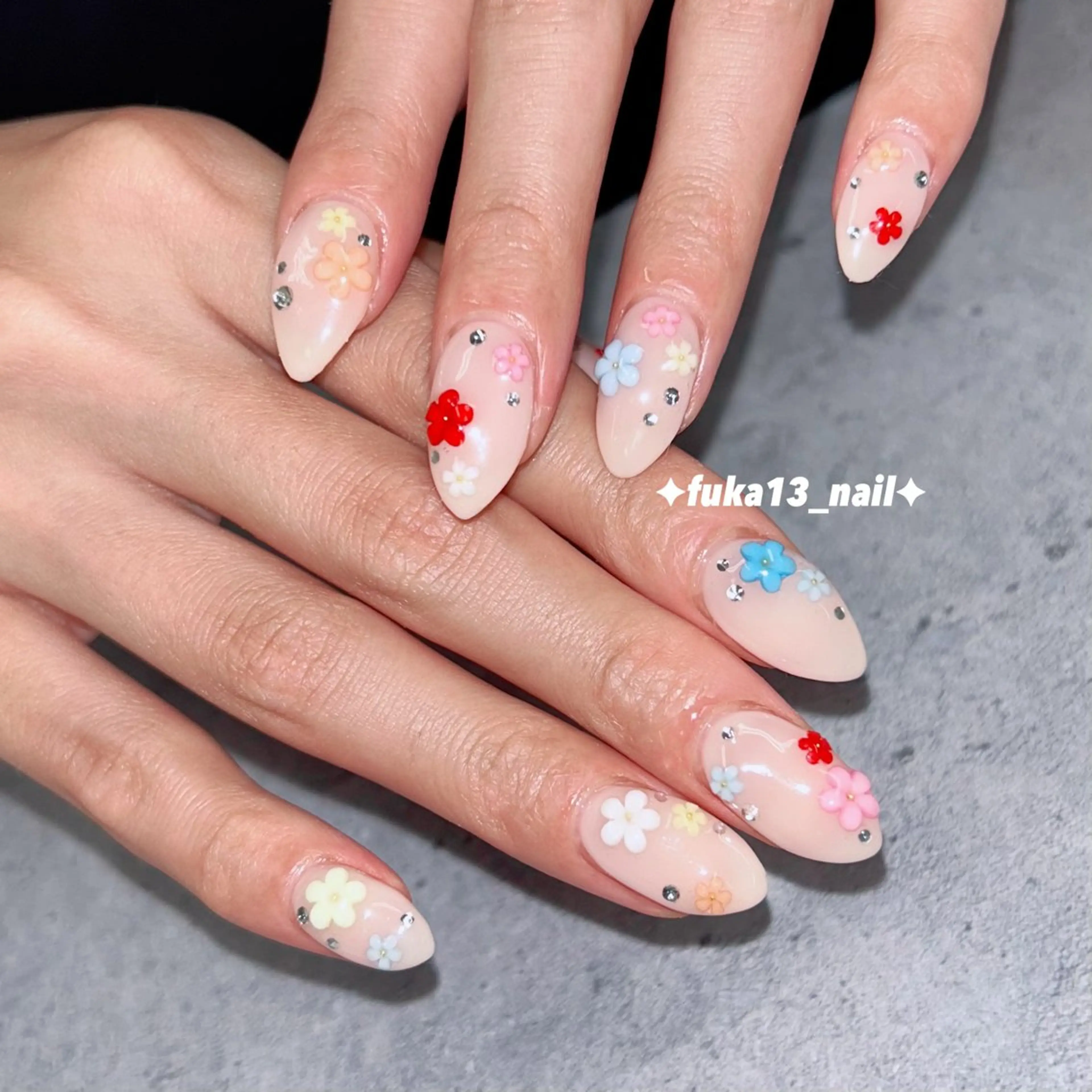 ネイル フラワーネイル 韓国ネイル 春ネイル 夏ネイル ハンドネイル Nail♡Fuka. /5月予約受付中のネイルデザイン