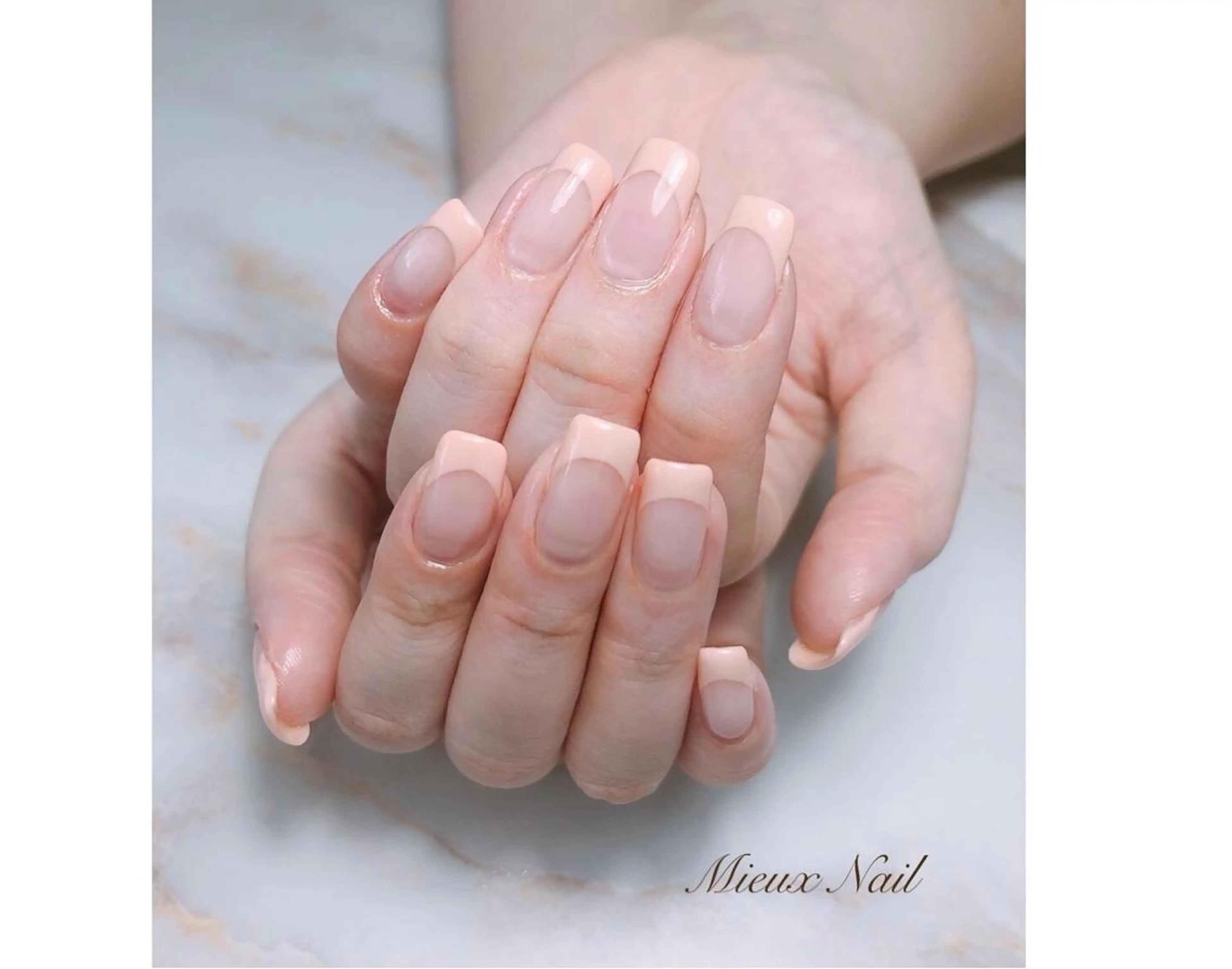 ネイル フレンチネイル オフィスネイル ピンク ピンクベージュ シンプルネイル ハンドネイル 市川 麻衣子のネイルデザイン