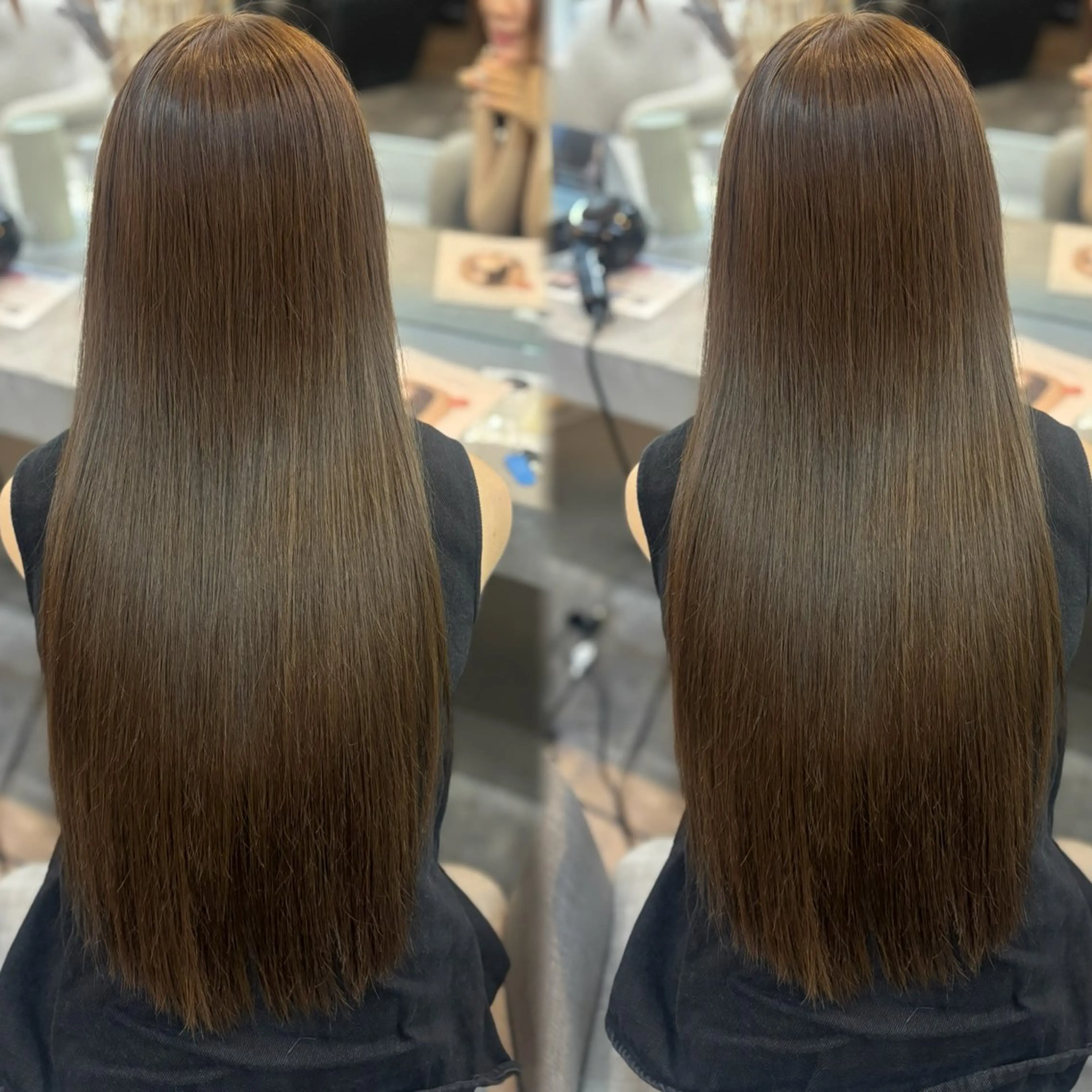 ロング カラー ベージュカラー オリーブベージュ 似合わせカット ヘアカラー 🐈‍⬛momo🐾 ダブルカラーのヘアスタイル