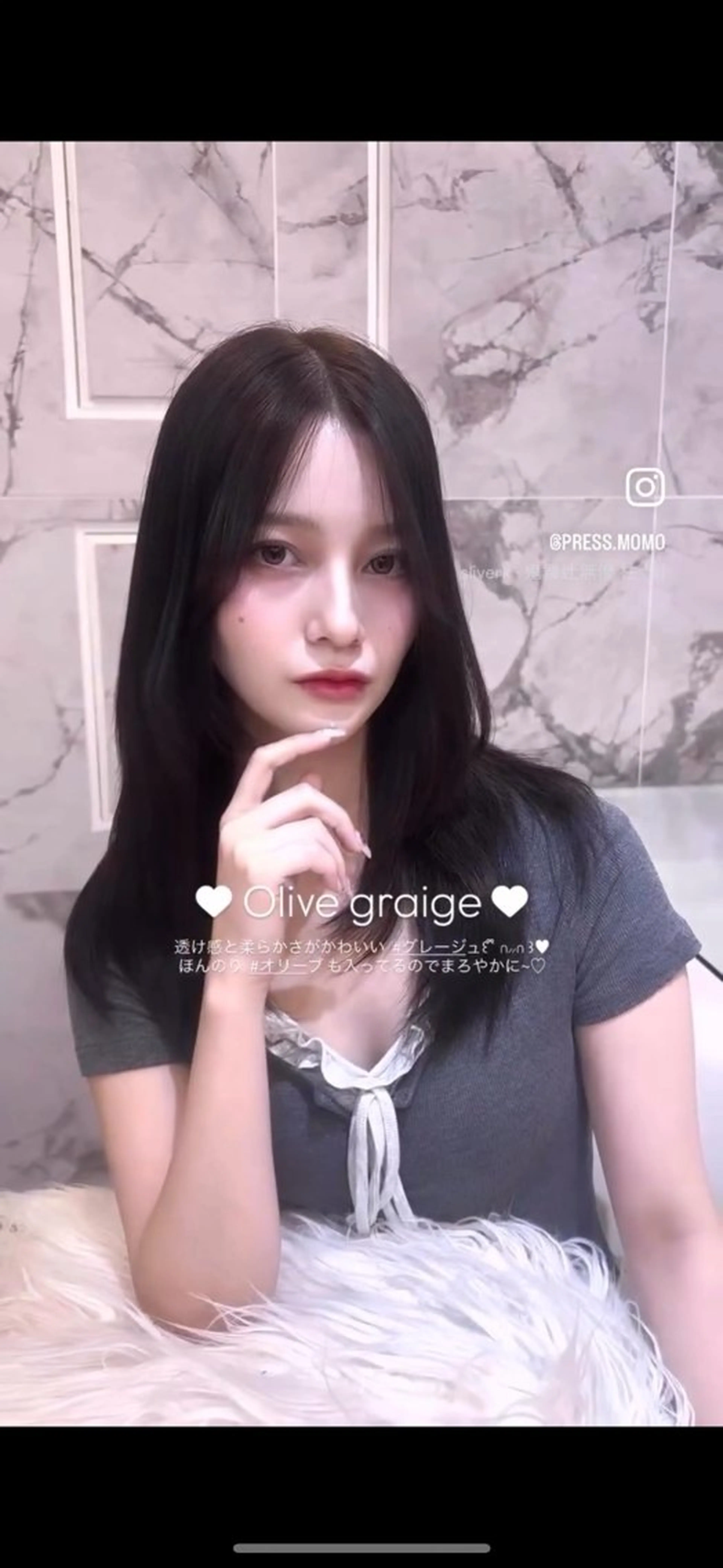 ロング momochan🍑 やわらかいボブ♡のヘアスタイル