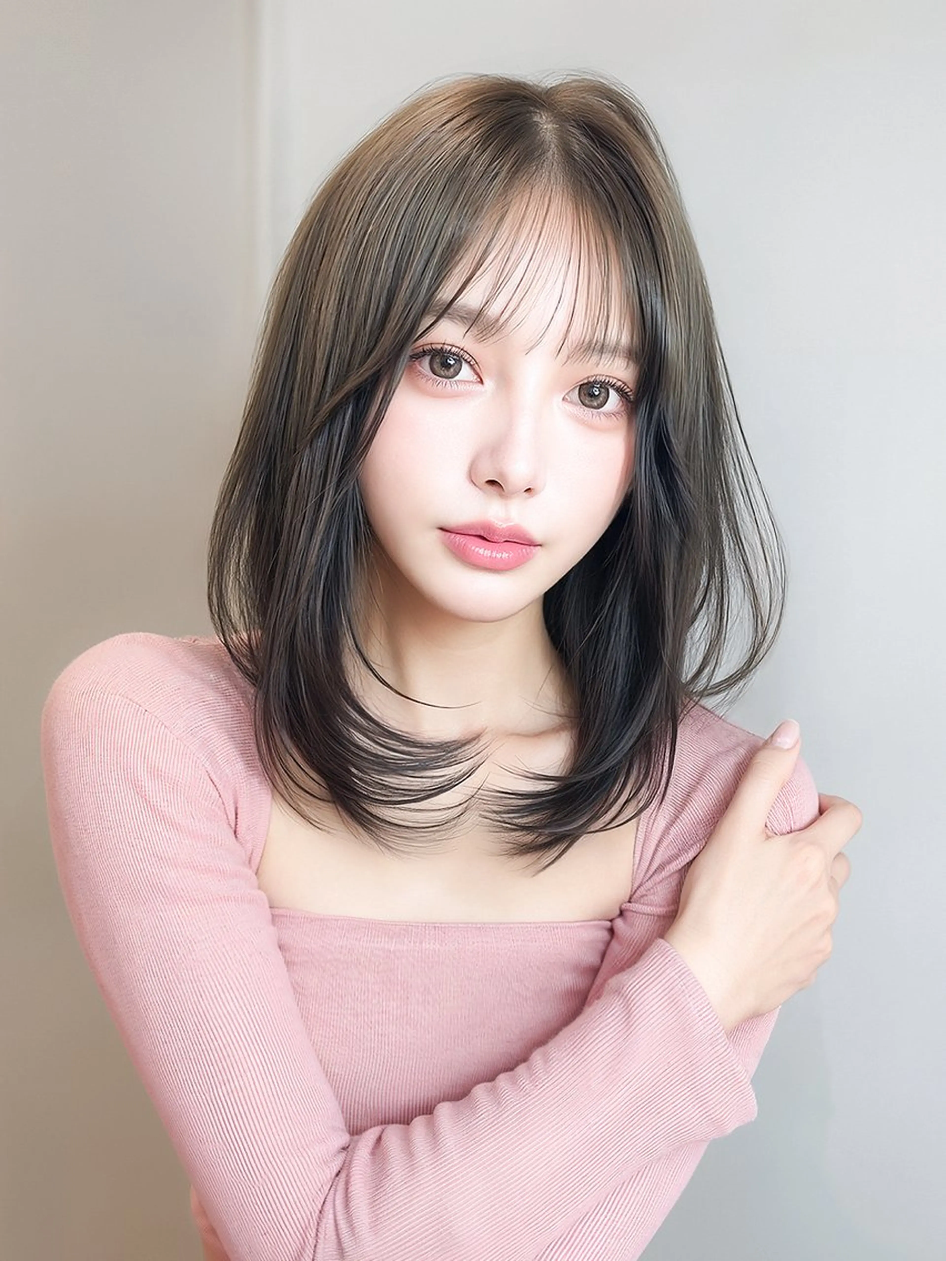 セミロング くびれヘア 髪質改善 くびれレイヤー レイヤーカット 小顔カット Day& Nightのヘアスタイル