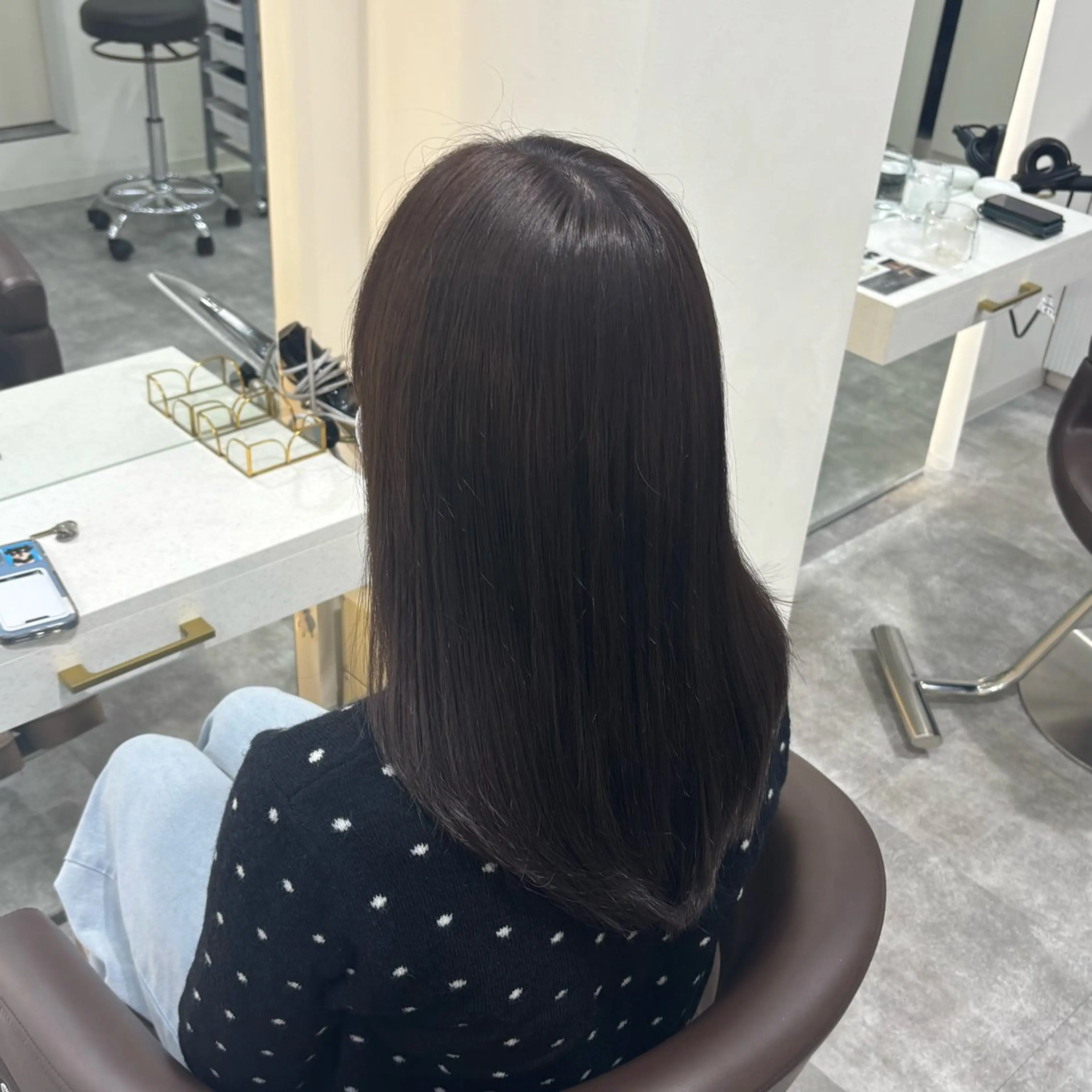 ミディアム カラー ヘアカラー トリートメント ヘアセット 艶髪カラー・髪質改善 ストレートAsunaのヘアスタイル