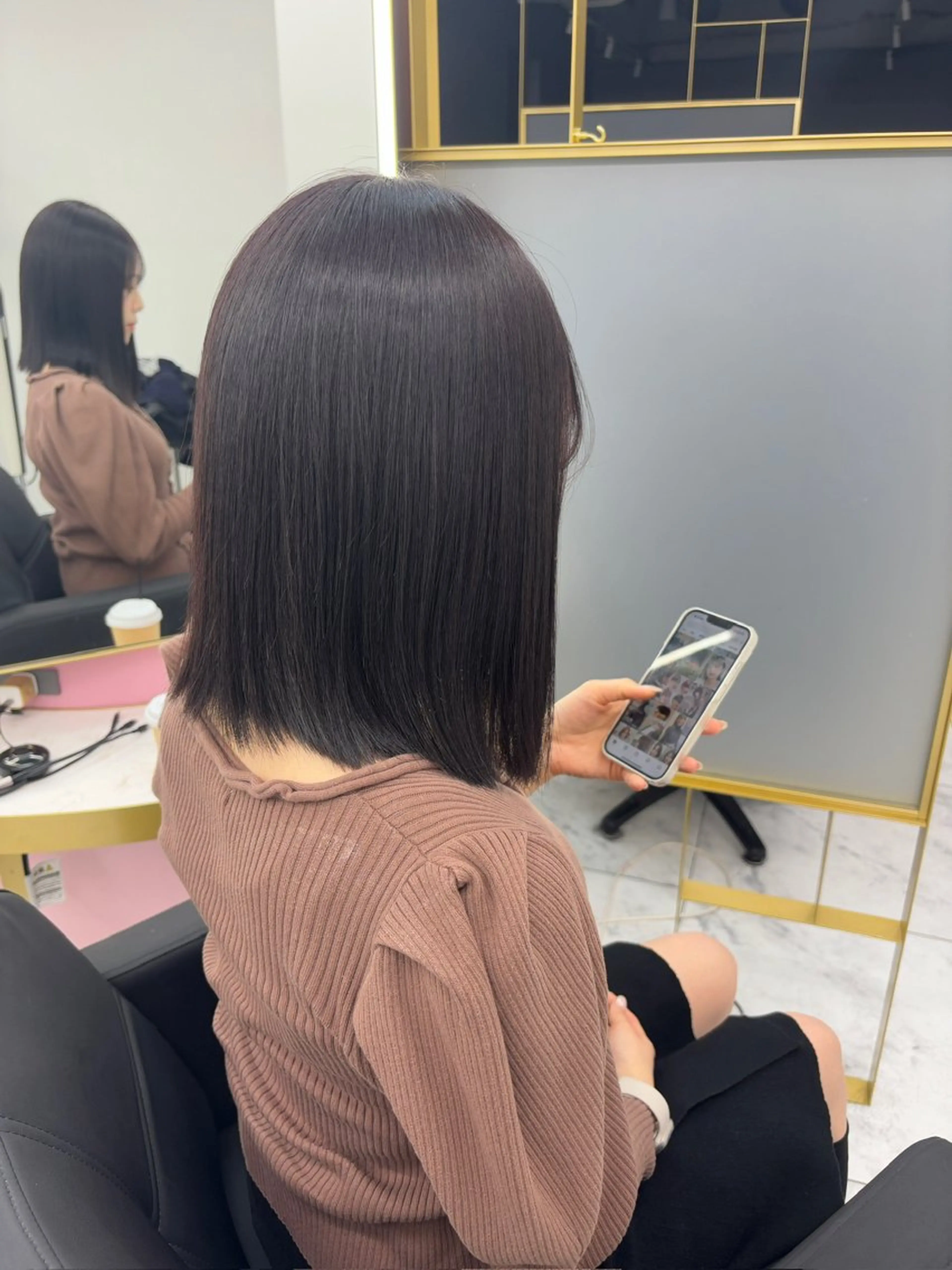 ミディアム ヘアカラー ラベンダーカラー /巻き/WAKANAのヘアスタイル