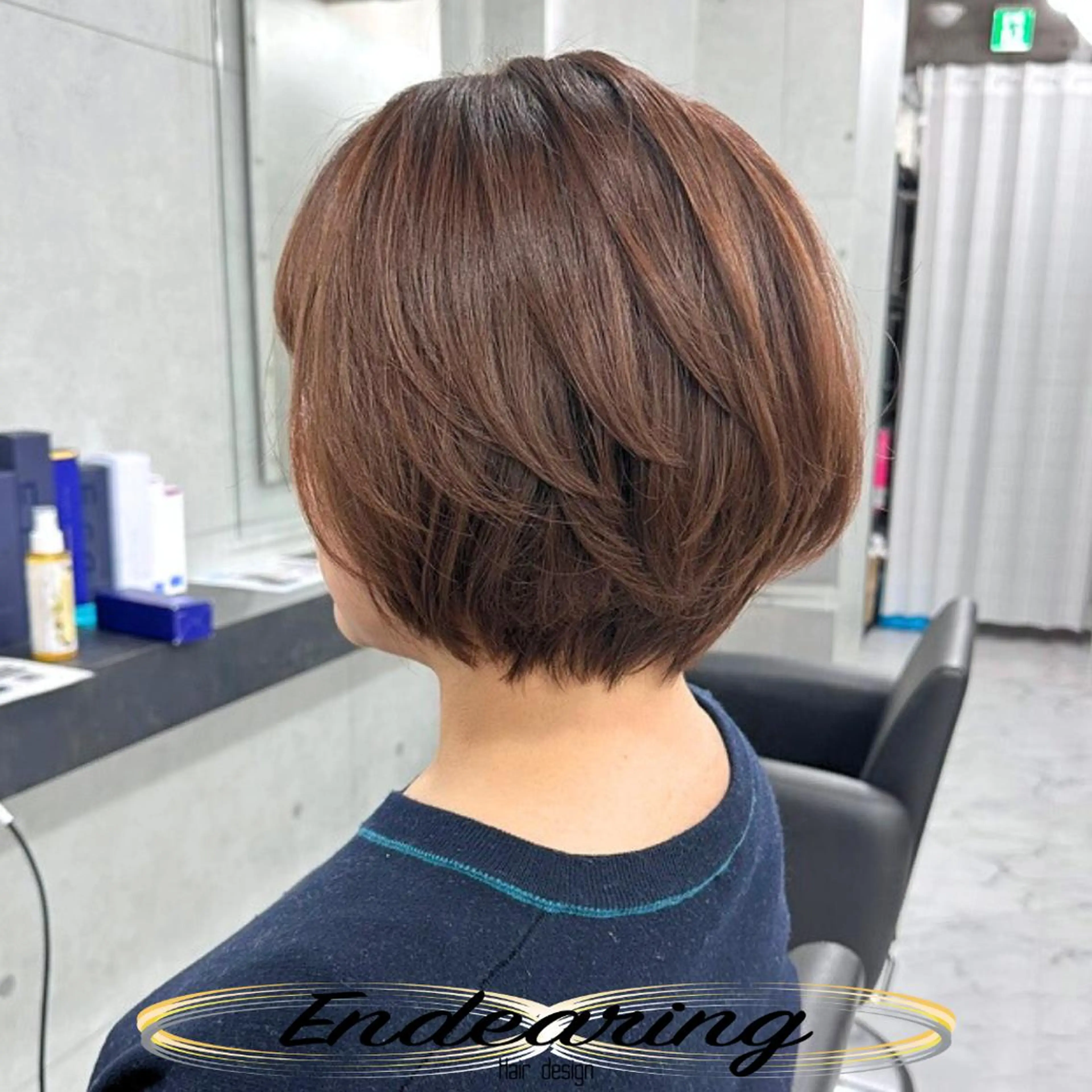 カラー ショートボブ ベージュカラー 透明感カラー オレンジ オレンジベージュ カット ヘアカラー Endearing 銀座/YOKOのヘアスタイル