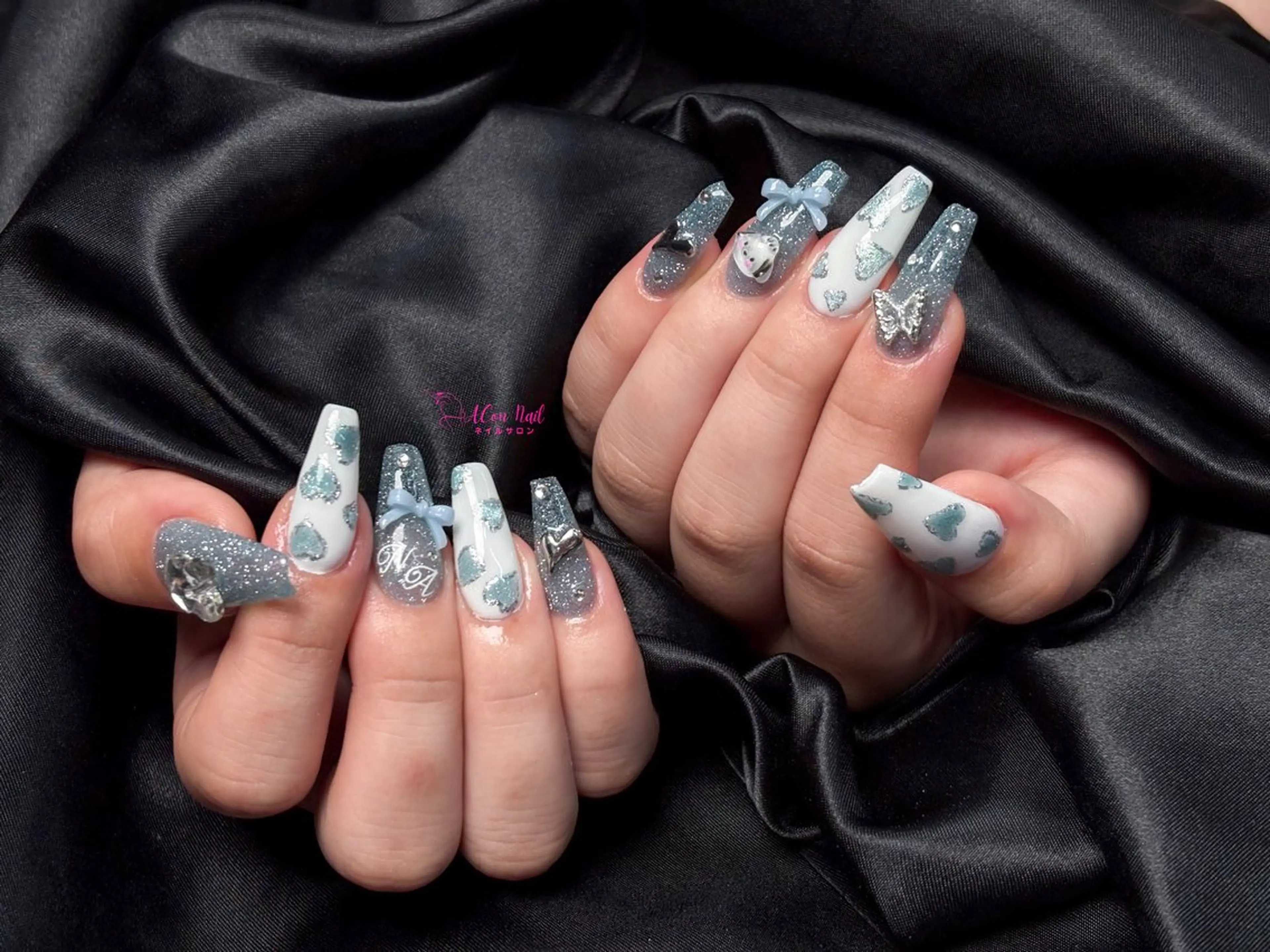 ネイル 桜ネイル 長さ出し フラワーネイル フレンチネイル ジェルネイル ハンドネイル AConNailSalon所属・ACon NailSalonのネイルデザイン