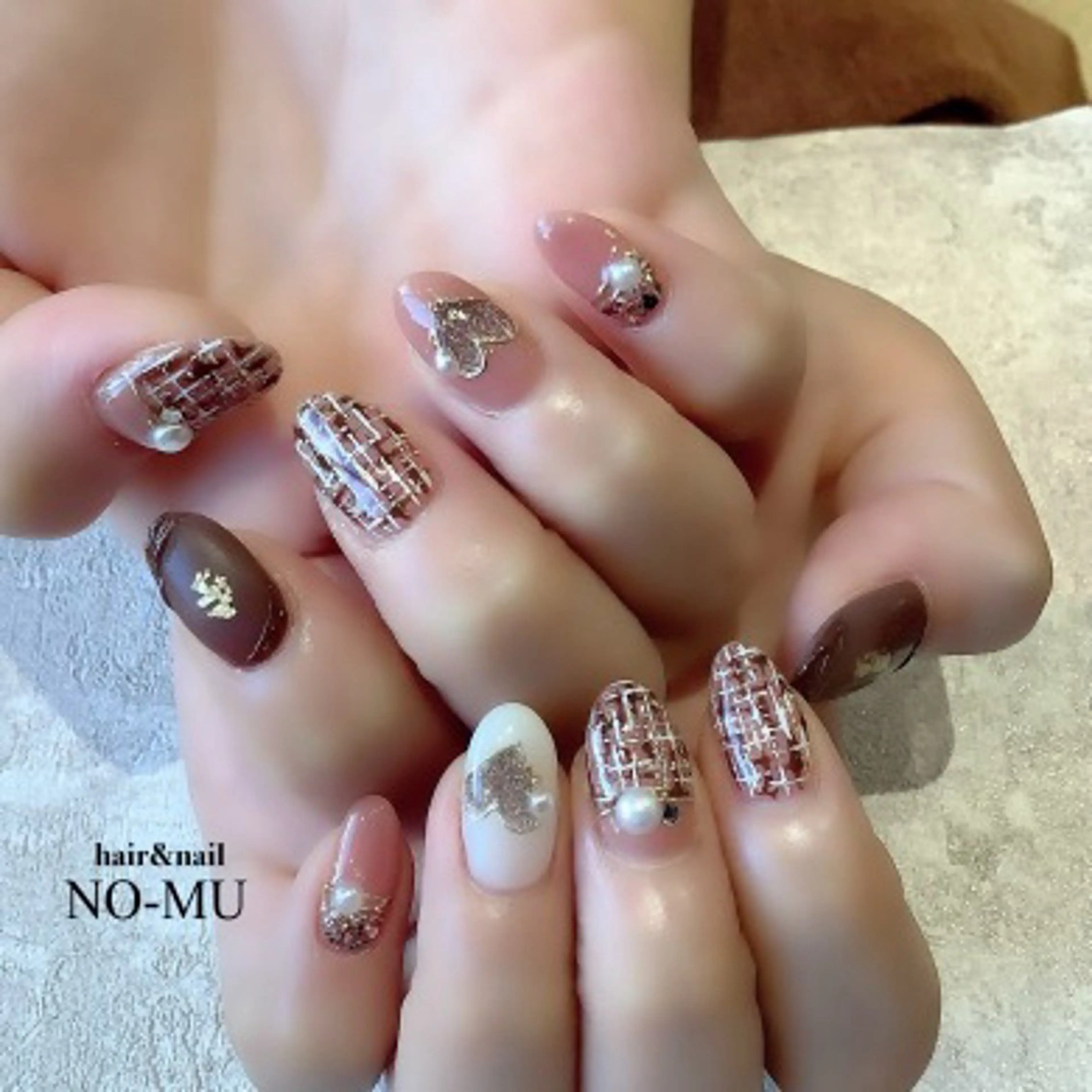 ネイル ツイードネイル ハンドネイル hair＆nail NO-MUのネイルデザイン
