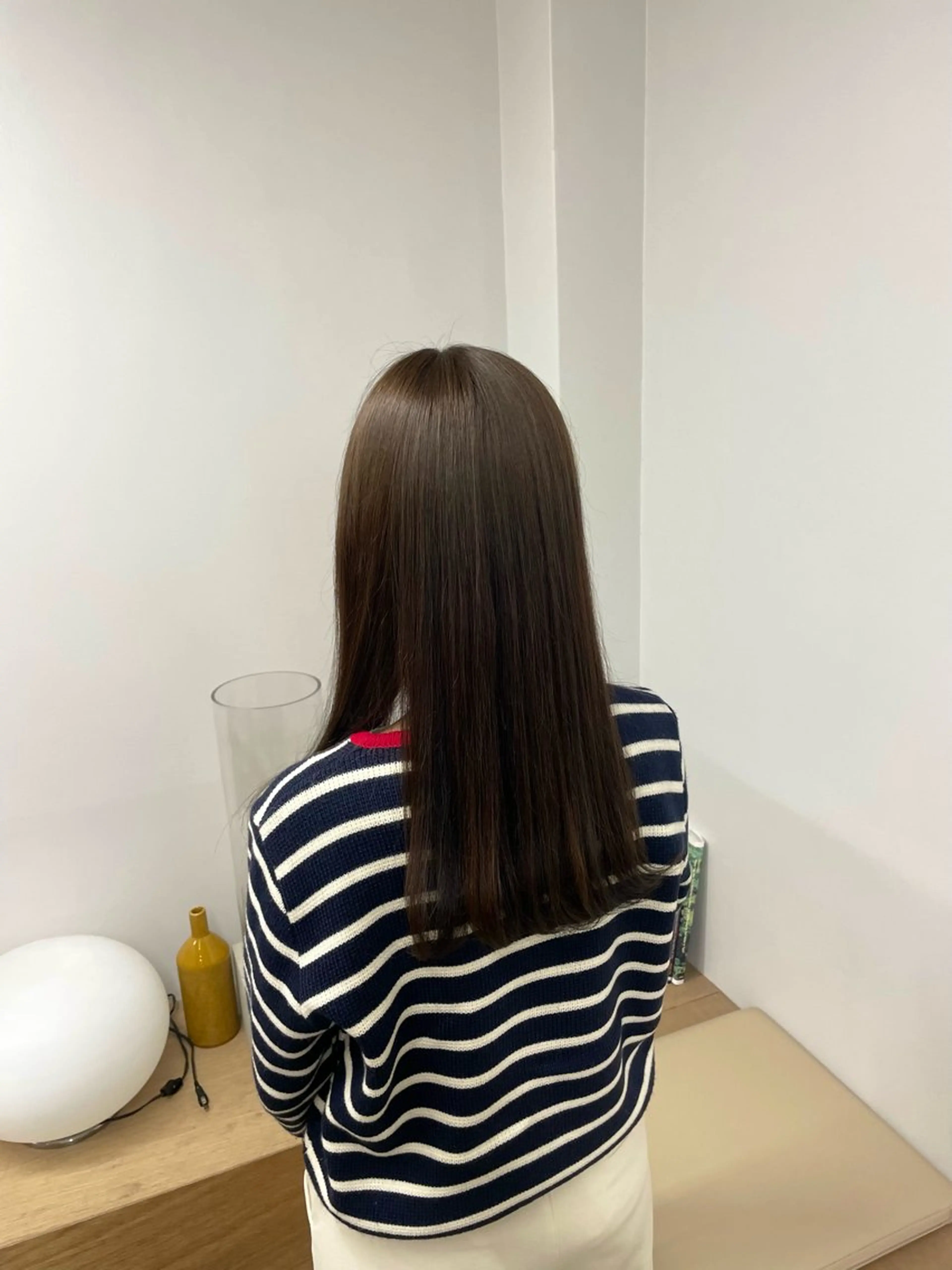 セミロング カラー オレンジ 神田 凜音のヘアスタイル