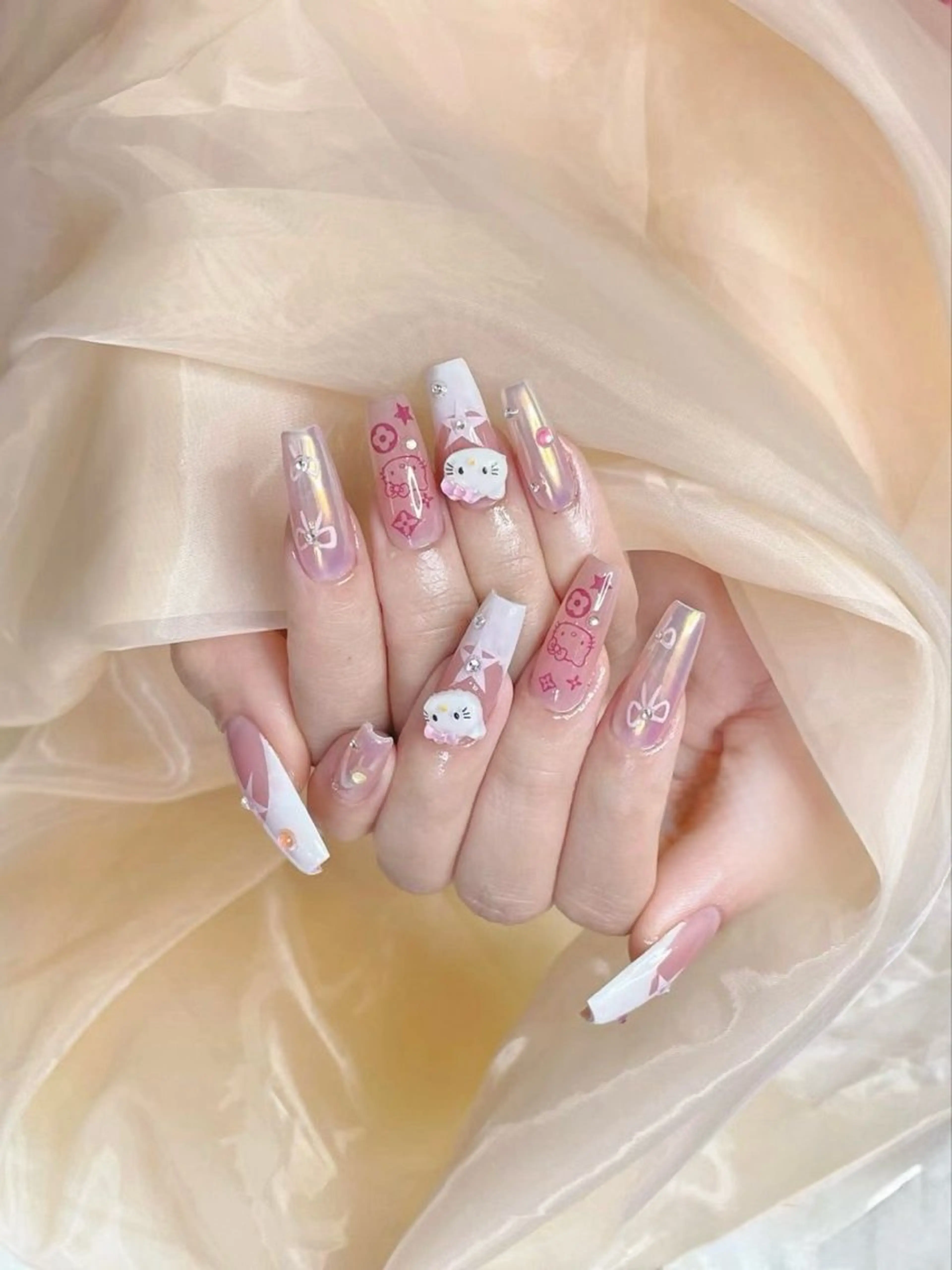 ネイル 長さ出し フレンチネイル グラデーション 卒業式 マグネットネイル Sora nail 長さ出し専門店のネイルデザイン