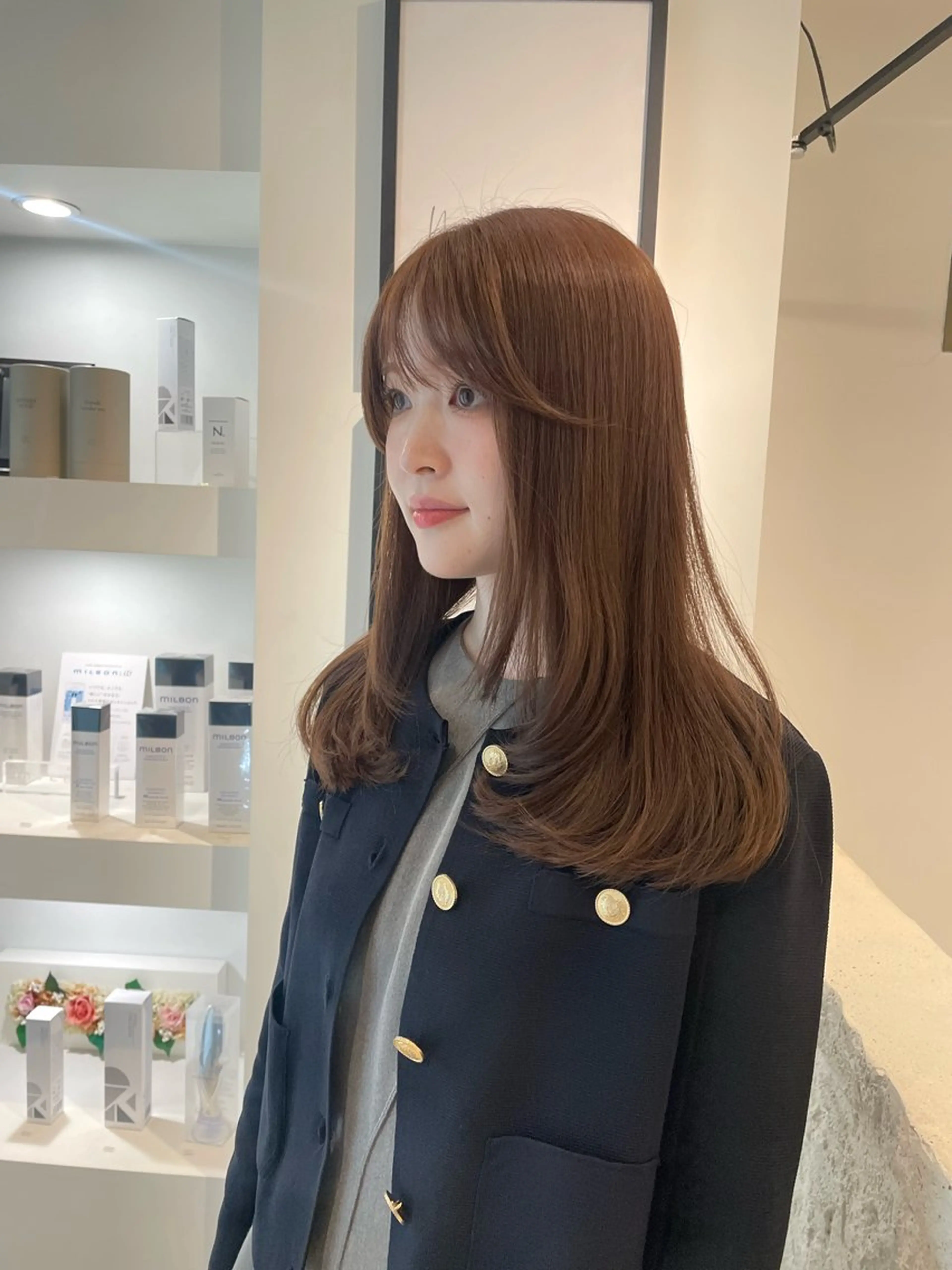 髪質改善inケアカラー+カット+3stepTRの写真