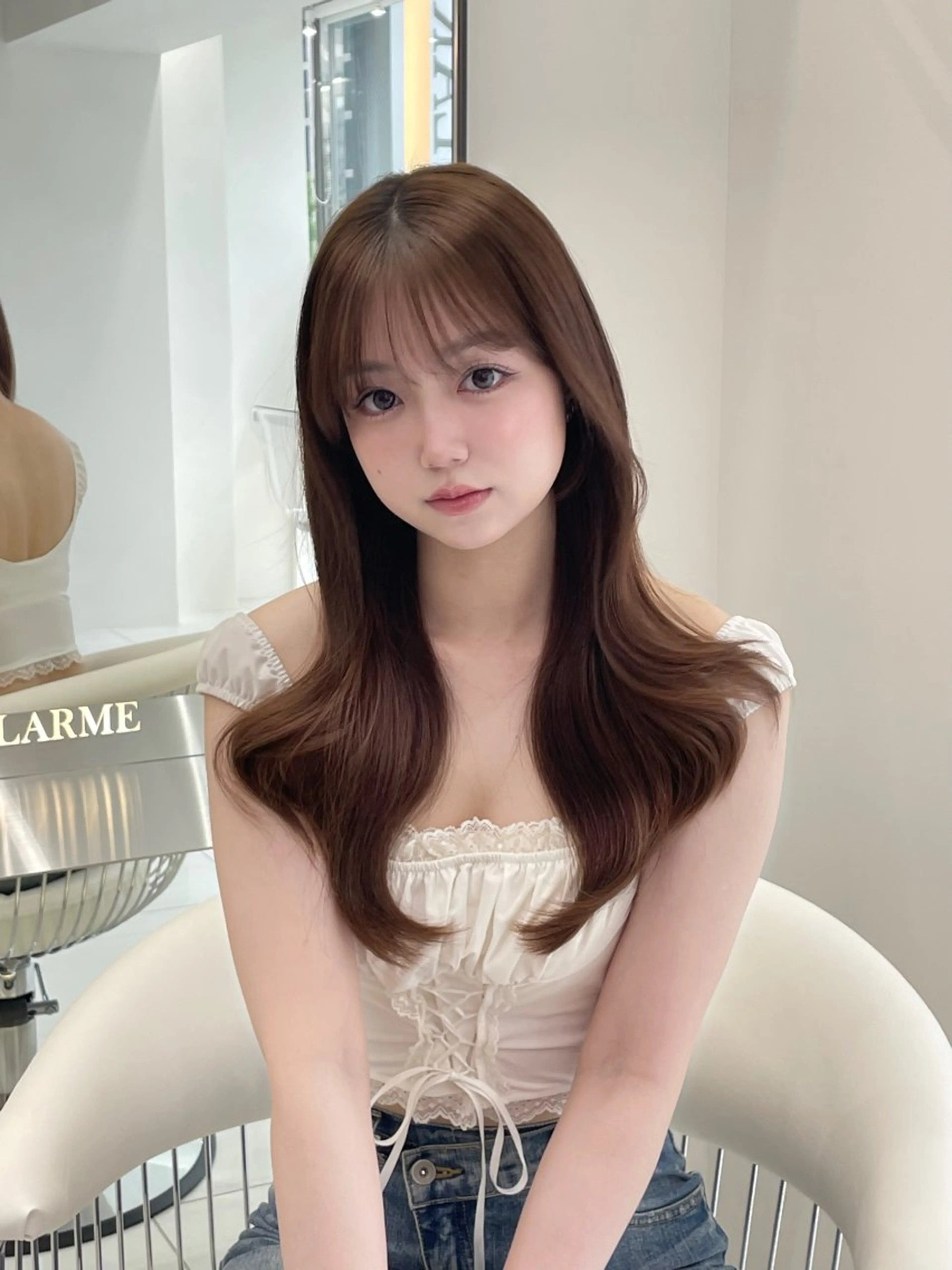 ロング カット ヘアカラー トリートメント 🎀Ami/新宿/レ イヤー/韓国ヘア🎀のヘアスタイル