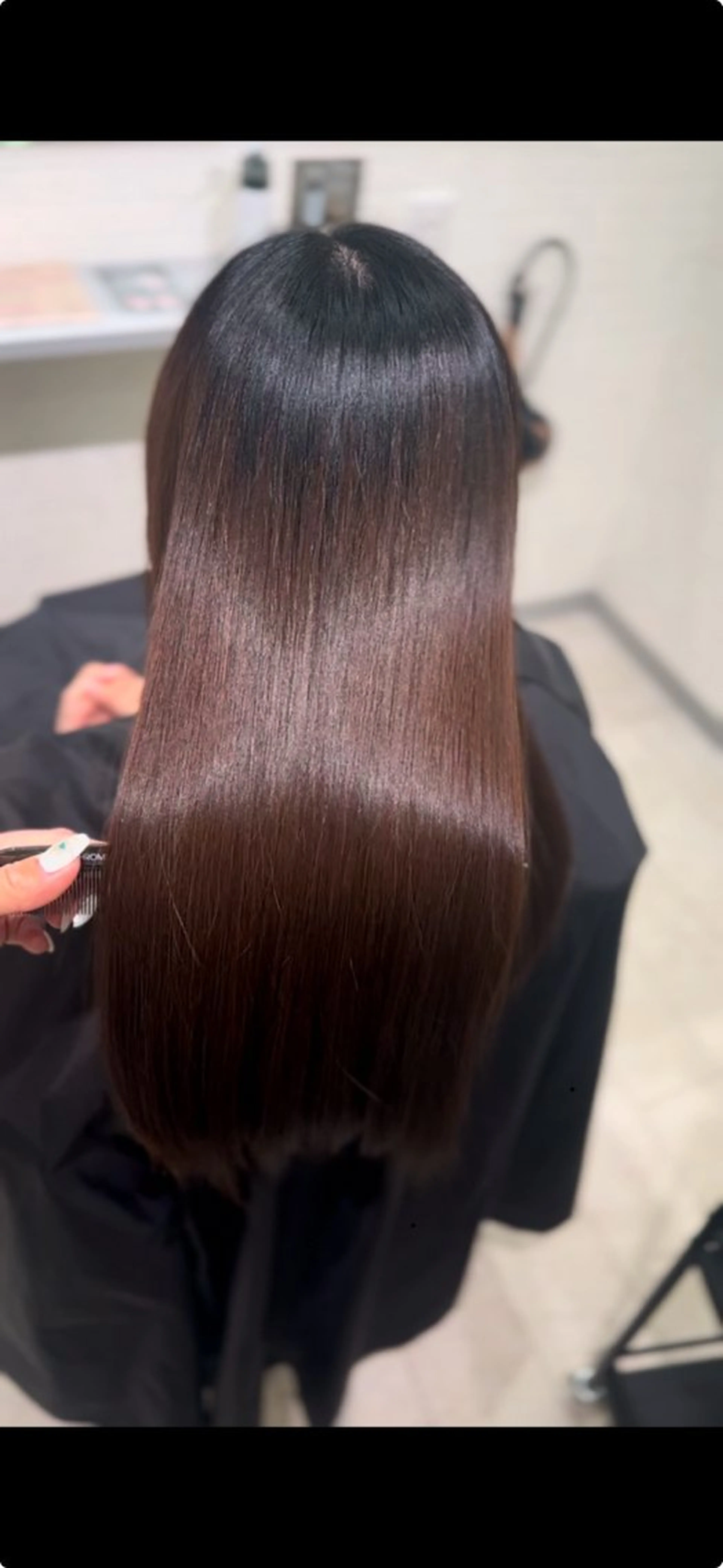 セミロング カット ヘアカラー トリートメント Number.タナカ 間々田髪質改善のヘアスタイル