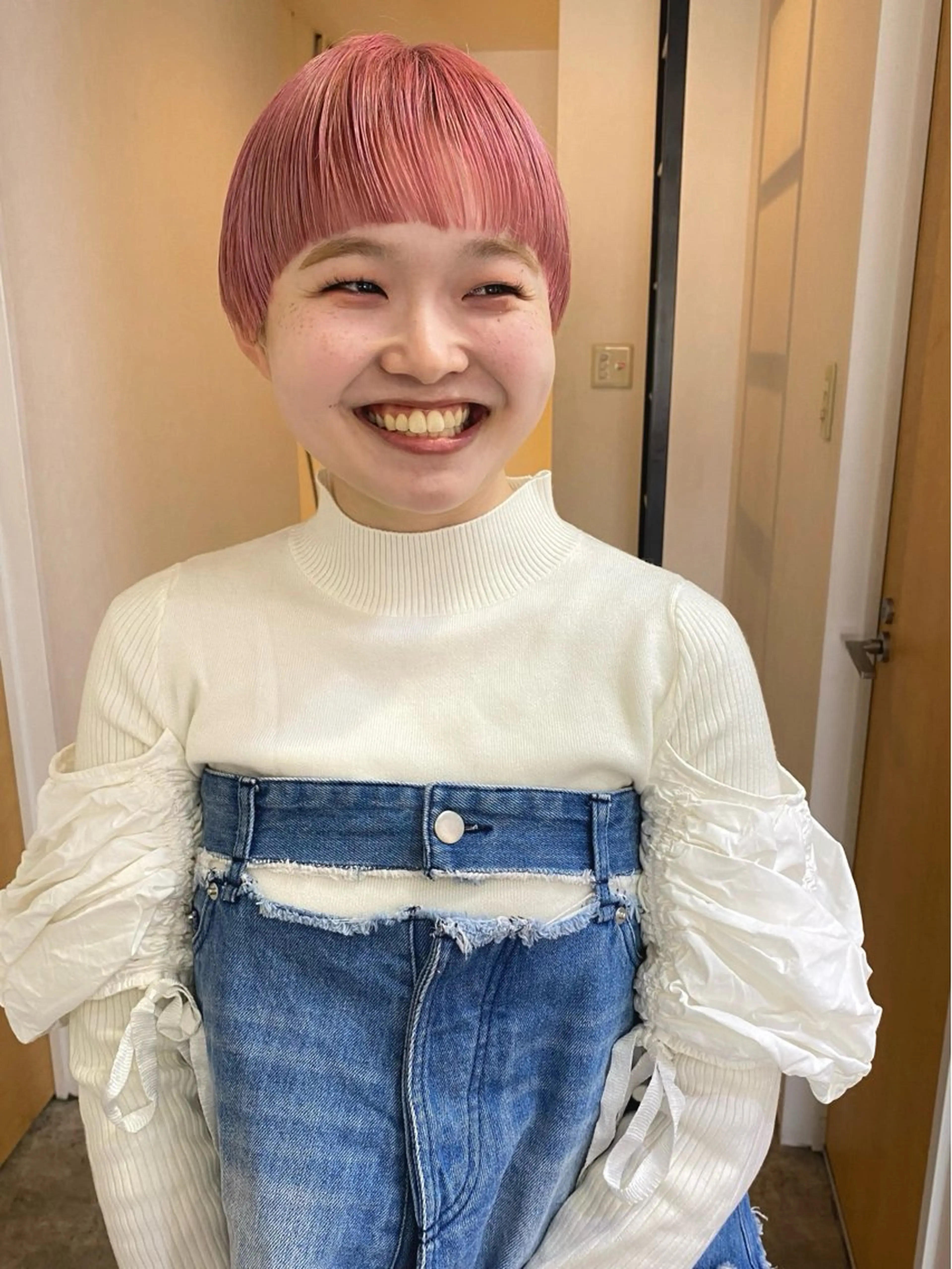 ショート カラー カット ヘアカラー トリートメント 森貴裕/ベージュ/ パーマ/オリーブのヘアスタイル