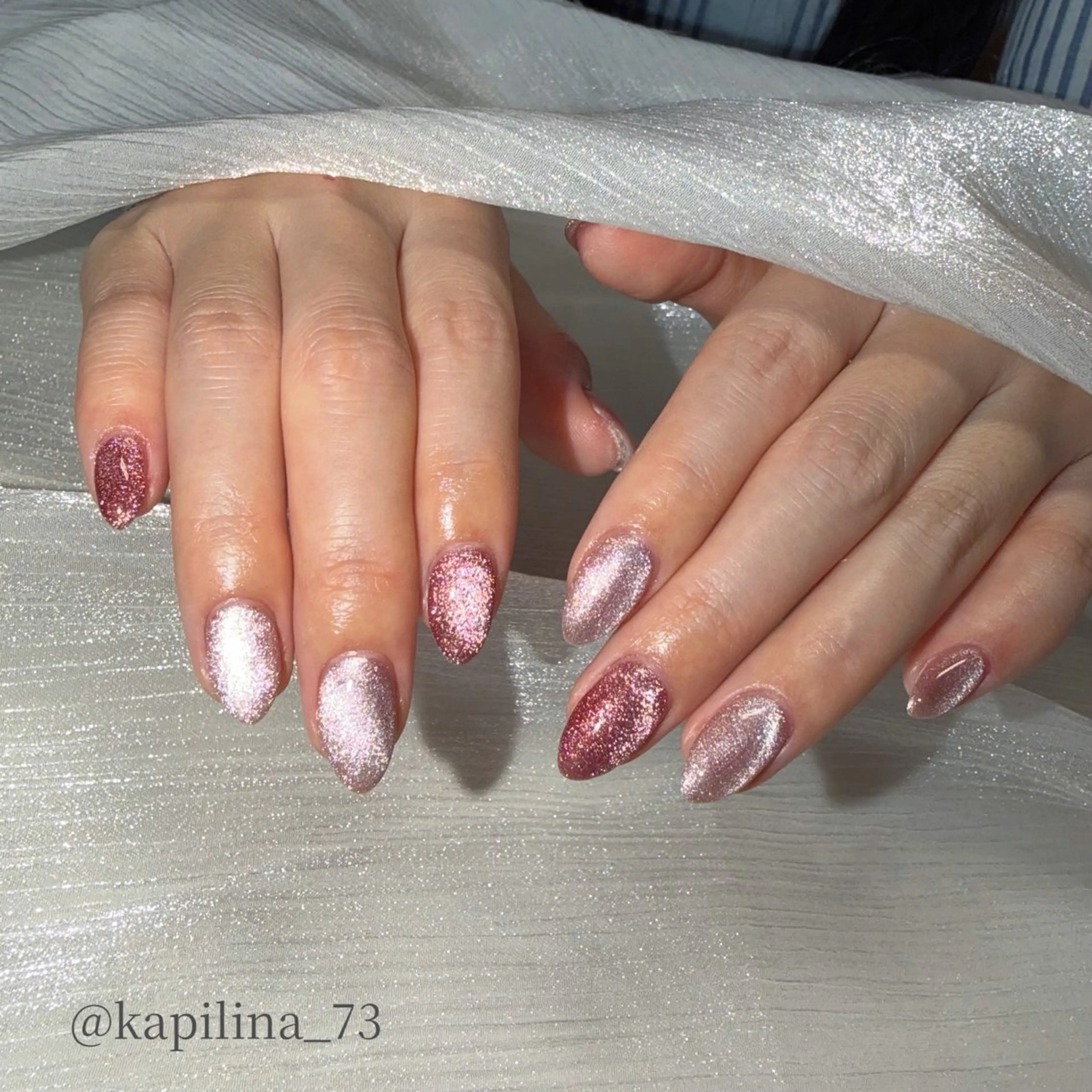 ネイル フラッシュネイル マグネットネイル ハンドネイル Nailsalon Ka pilina所属・Kapilina🌺 MOMOのネイルデザイン