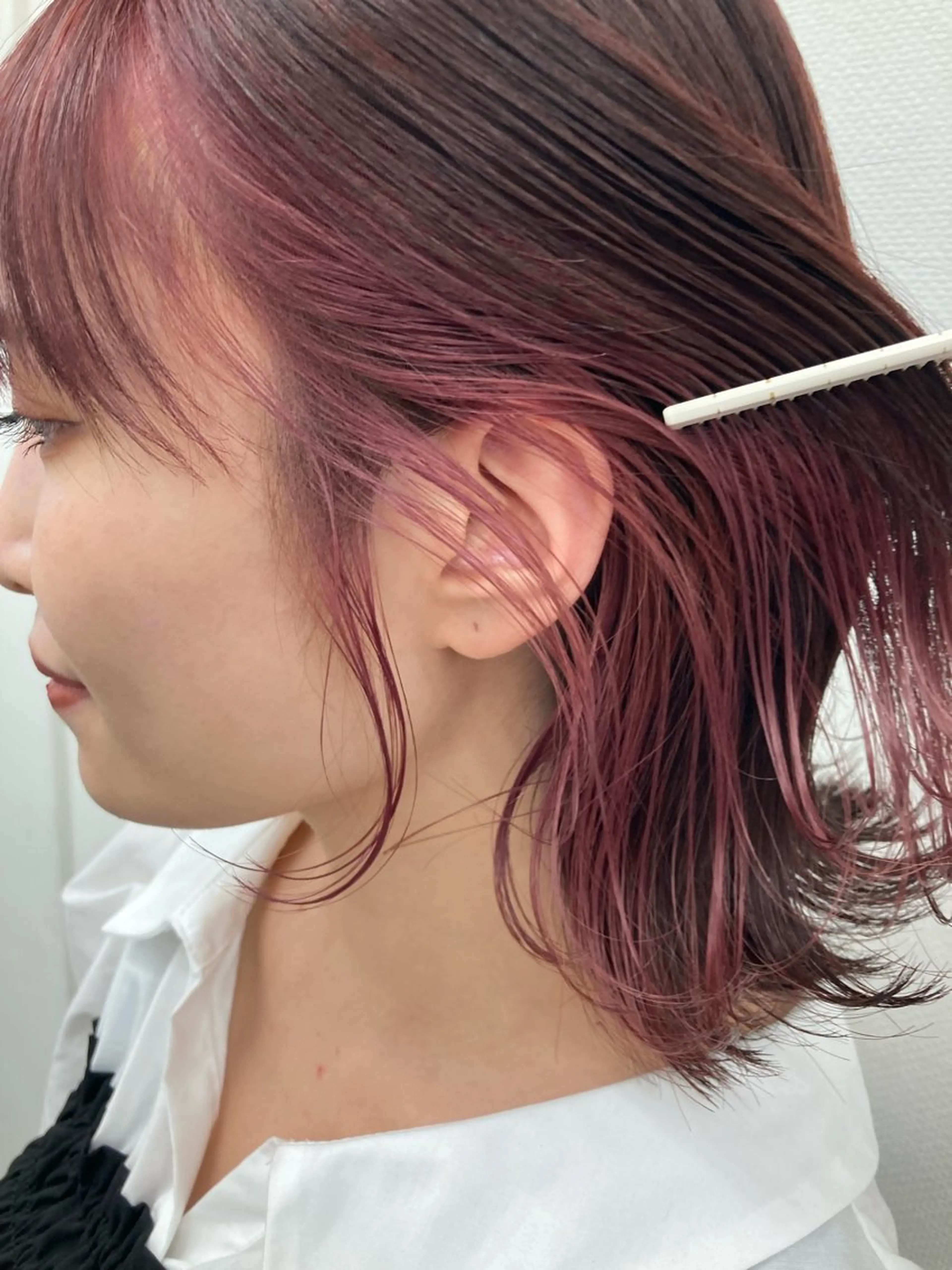 ミディアム カラー あべ えみのヘアスタイル