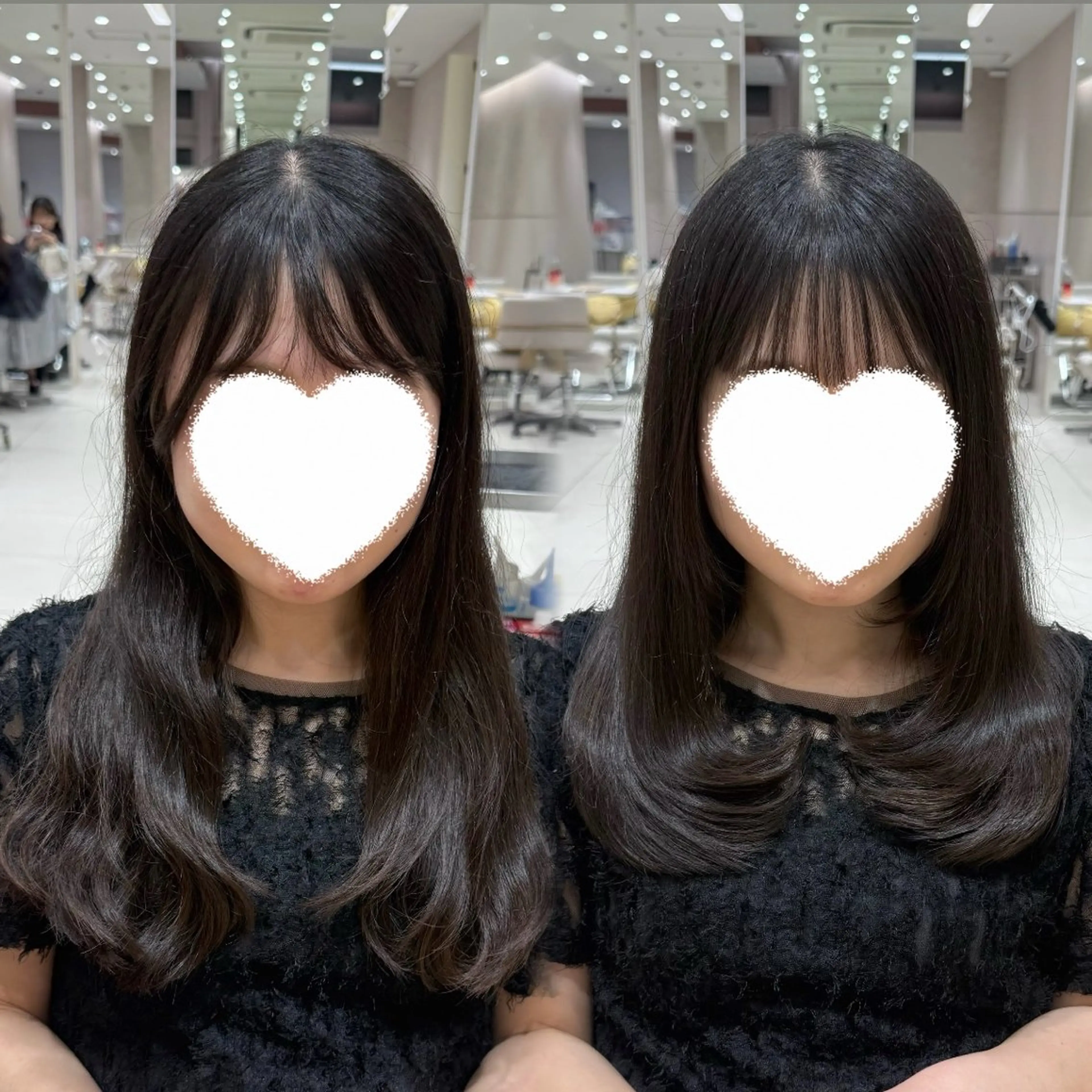 ミディアム カット 縮毛矯正 トリートメント 内田 志乃のヘアスタイル