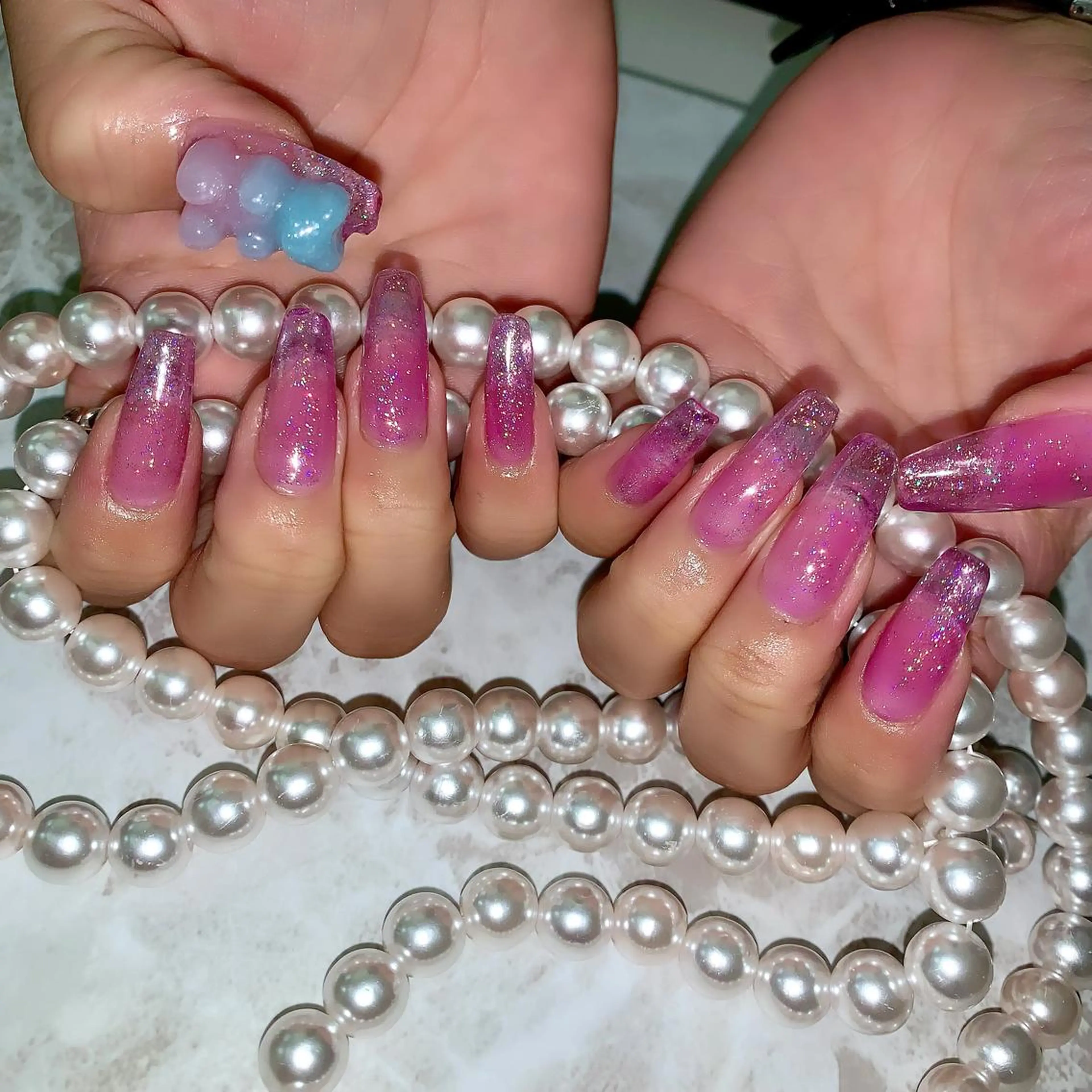 長さだし10本付ワンカラーorラメグラ🌟オフ＋￥800 初回オフ無料💖の写真