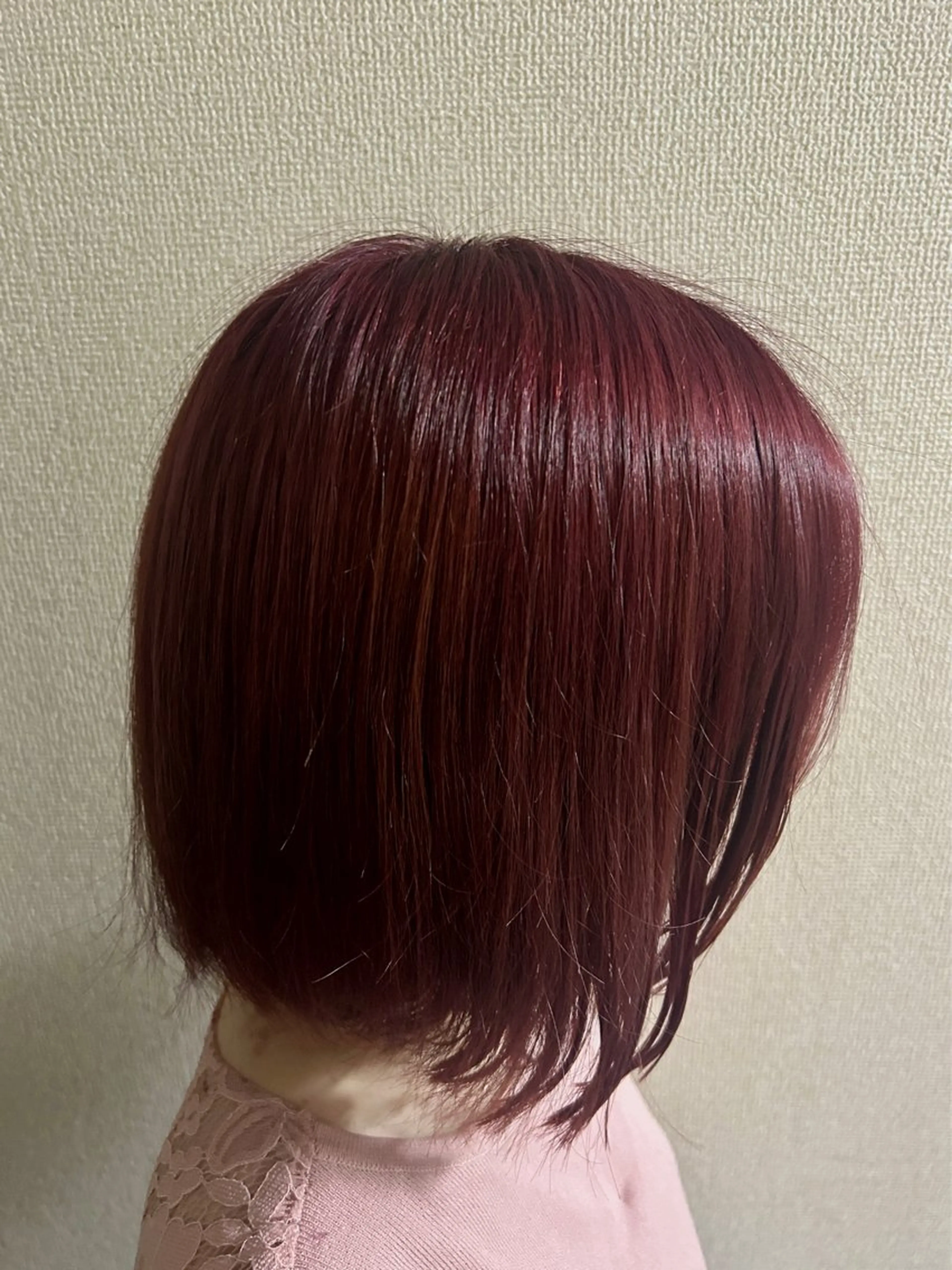 ミディアム カラー ブリーチ レッドカラー 岡本 妃麗のヘアスタイル