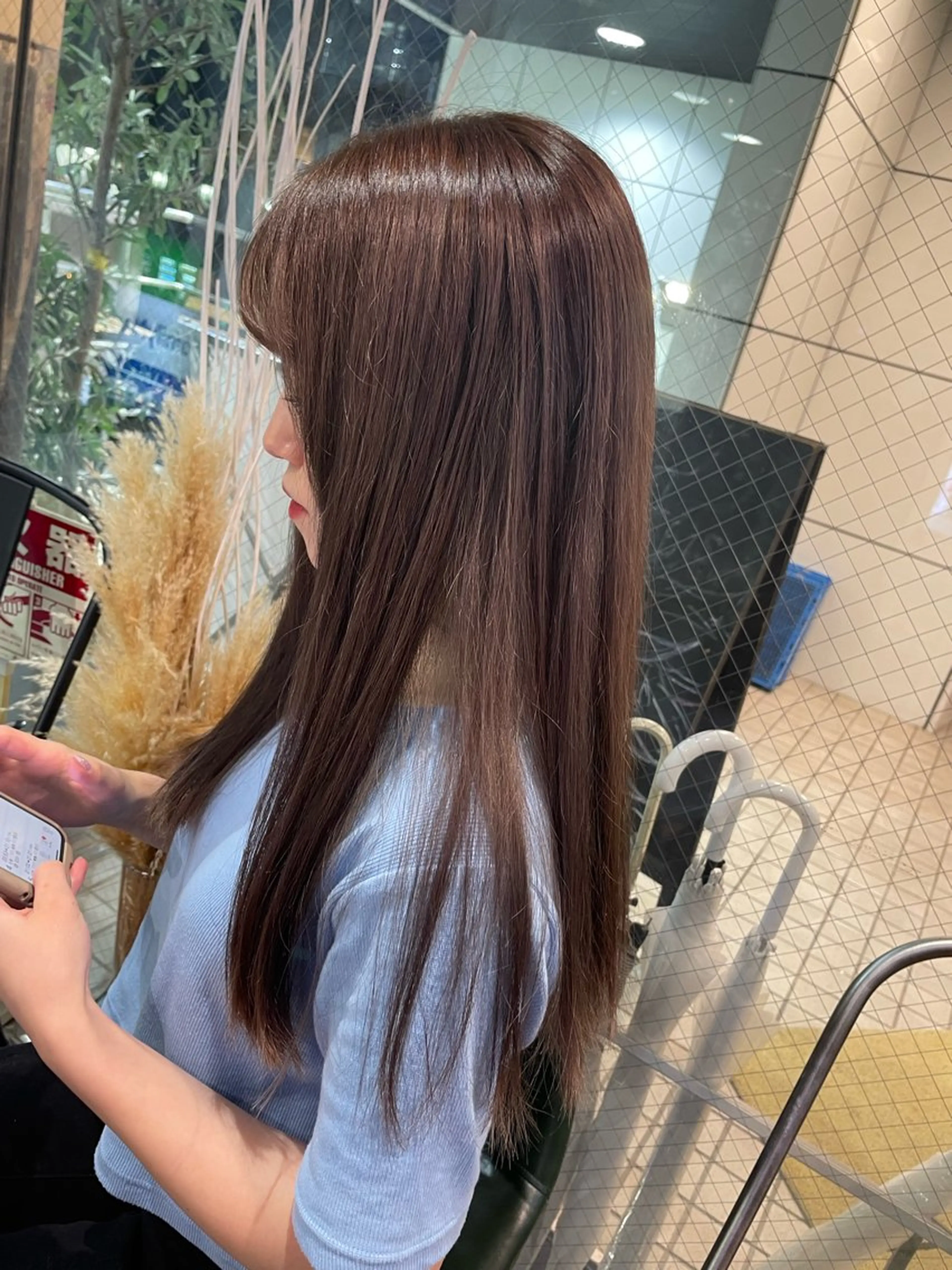 ロング カラー グレージュ ‪るか/‪透明感 カラー/アレンジのヘアスタイル