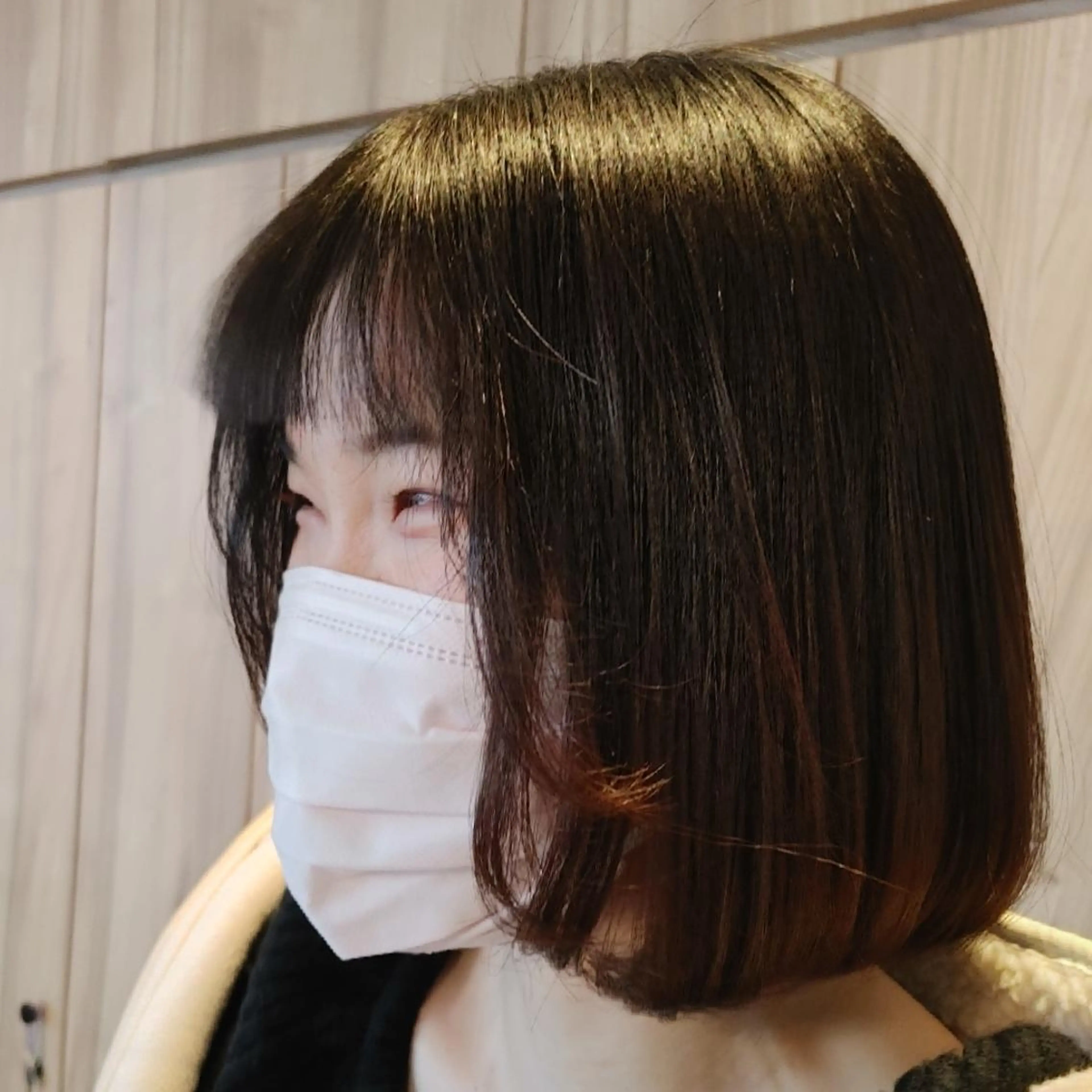 パーマ セミロング セミロングパーマ ボブ ストレートパーマ 'Olu'Olu    ひかるのヘアスタイル