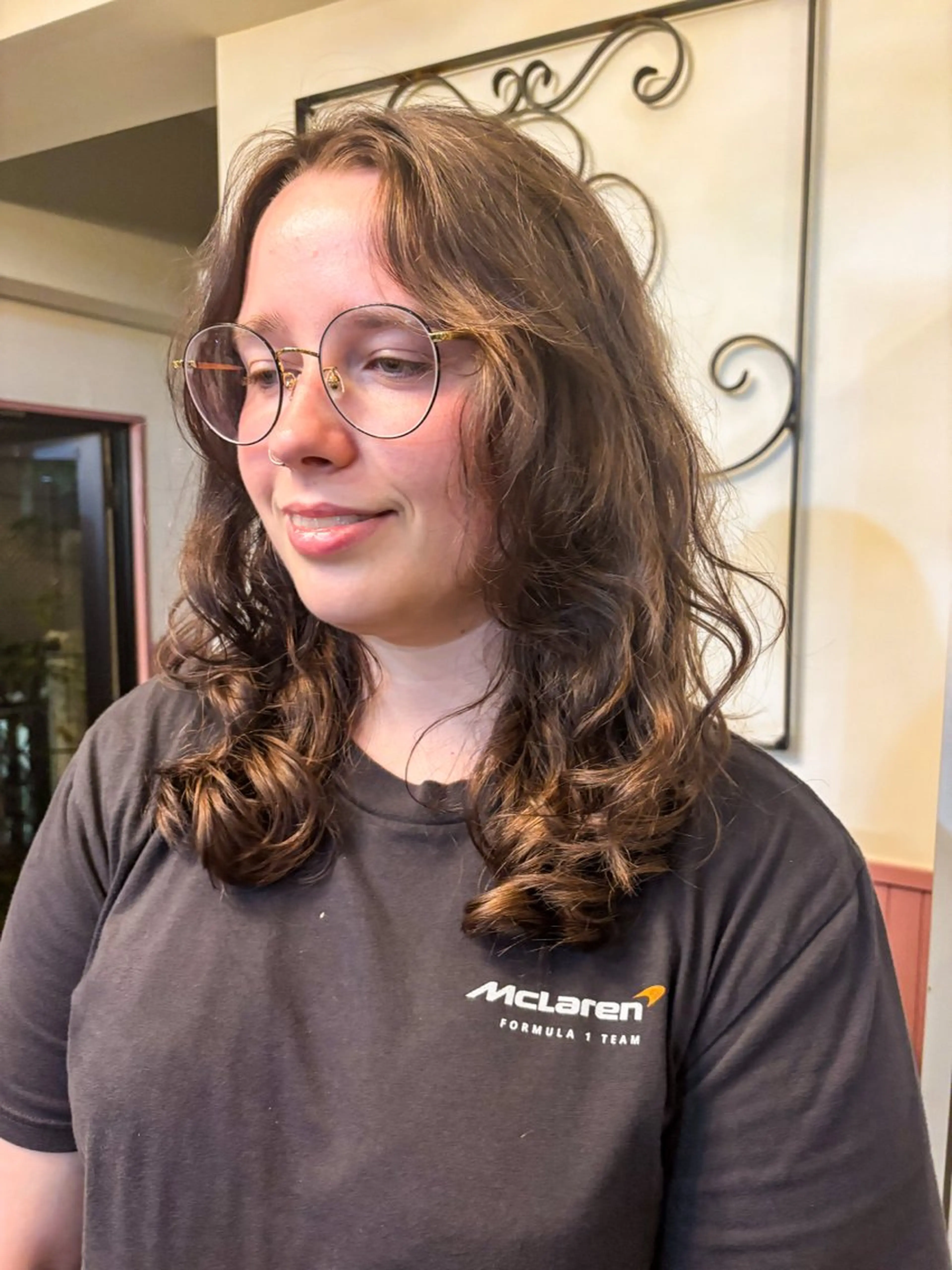 セミロング カラー パーマ ヘアアレンジ メンズ ヘアカラー ヘアセット 表参道Lise おおいしおりのヘアスタイル