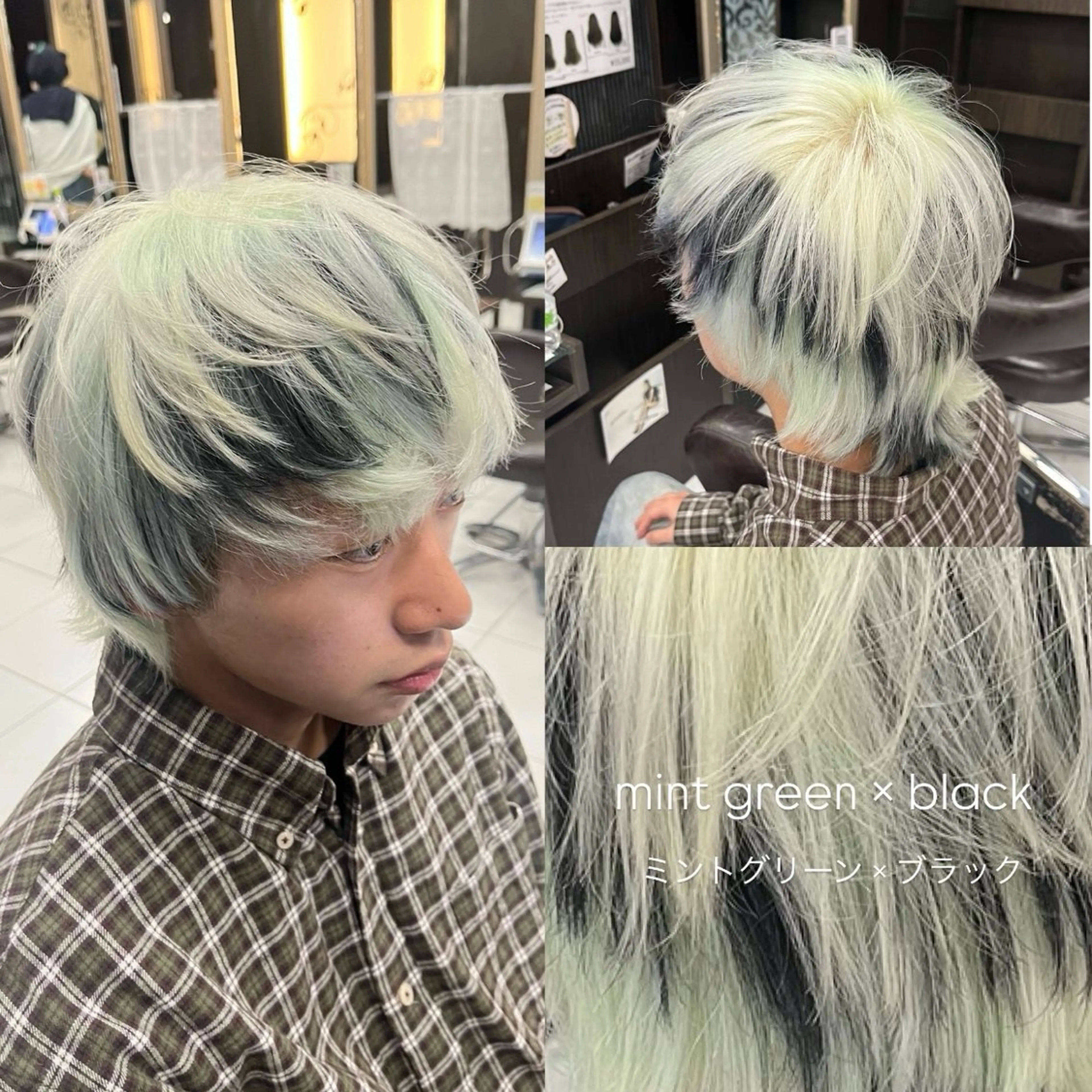カラー メンズ メンズブリーチ メンズウルフカット 黒髪 ブリーチ デザインカラー 🫧ハイトーン/ ペールカラー🕊♡雛のヘアスタイル