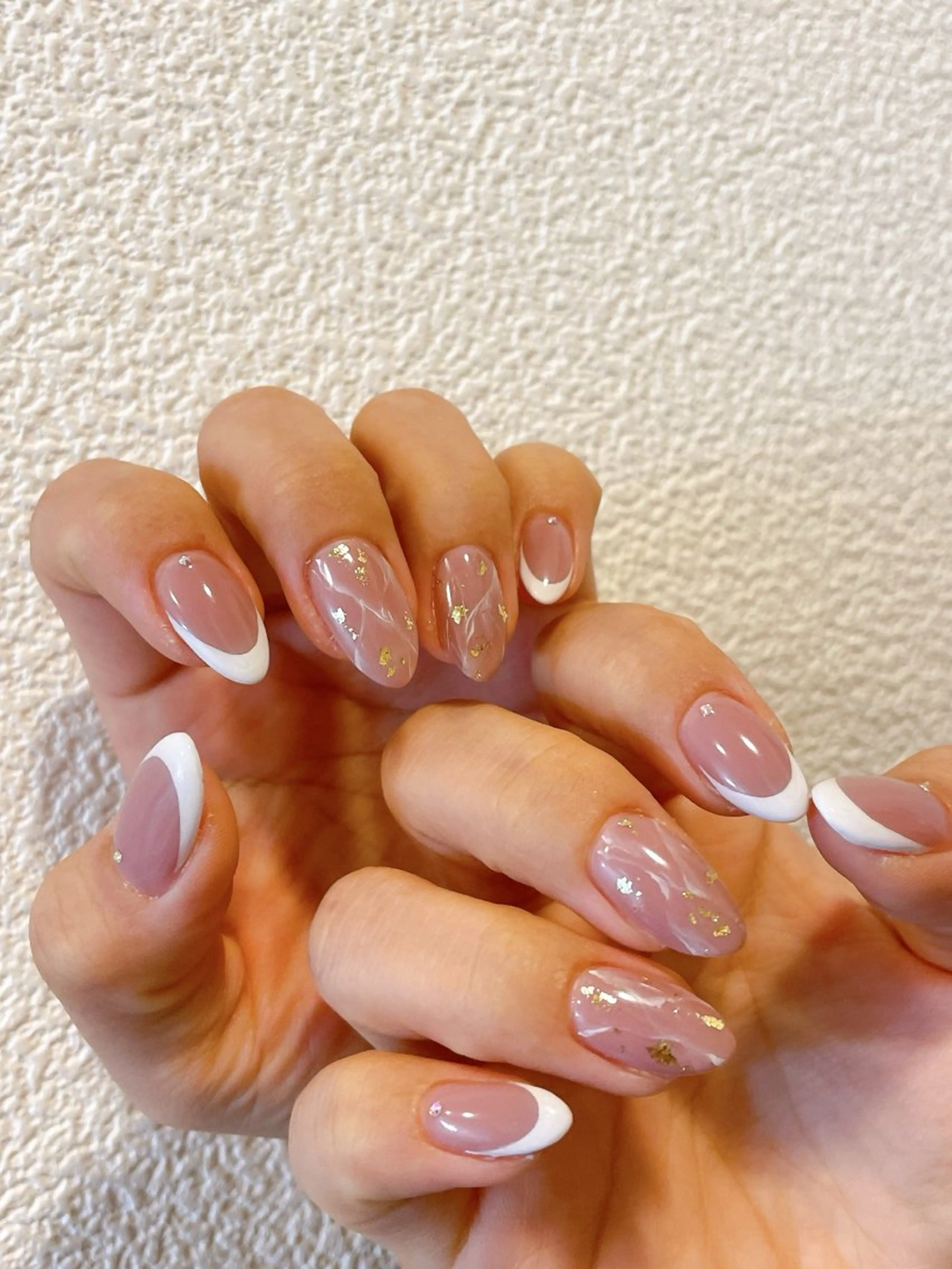 ネイル フレンチネイル ジェルネイル 大理石ネイル(マーブル) メンズネイル パラジェル ハンドネイル kiki nail &brow二子玉川の眉毛・アイブロウイメージ