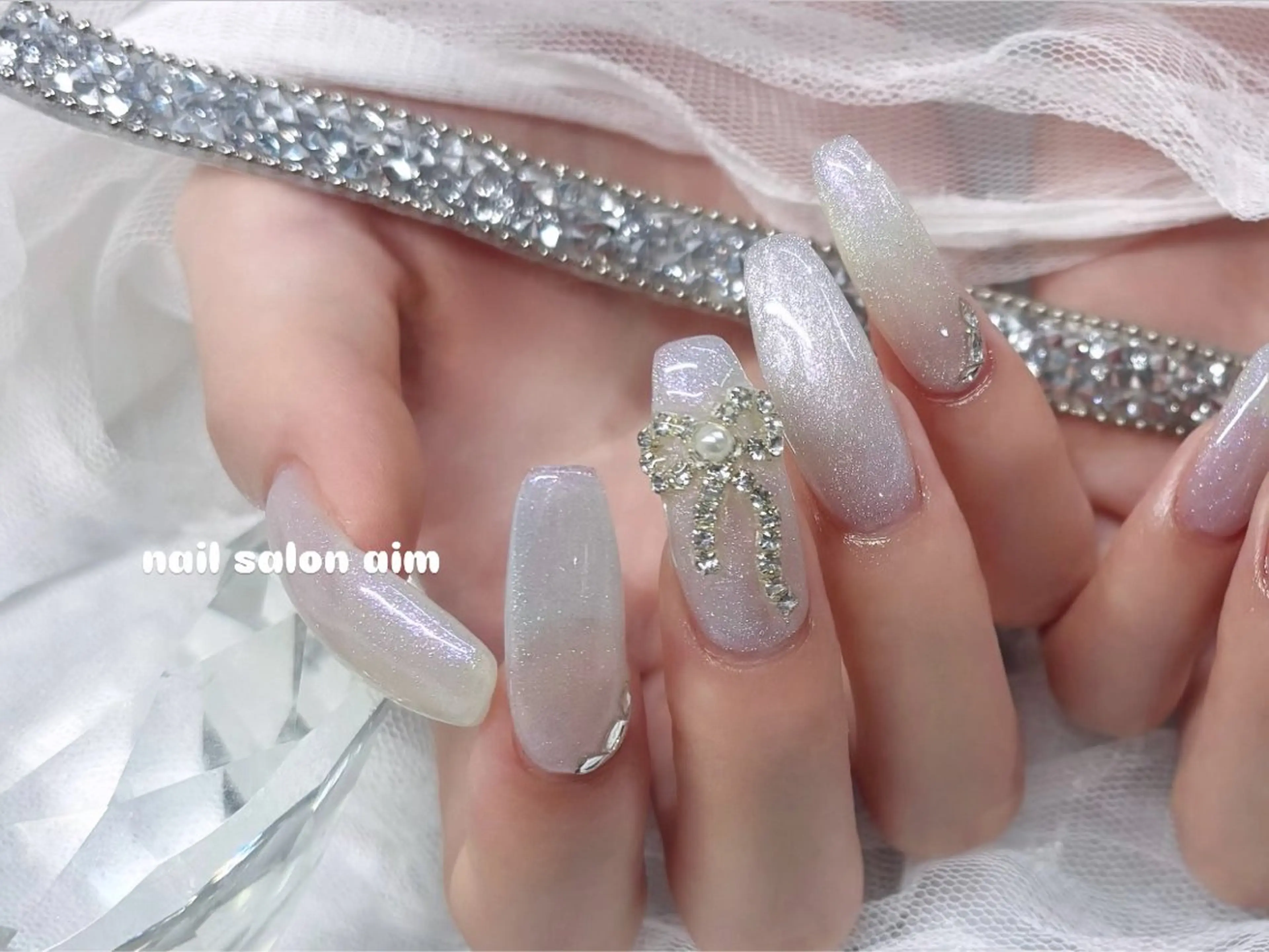 ロング ハンドネイル ネイルサロンAim 河原町［ヘアセット　ヘアエクステ　着付　専門店］所属・AIM 百夏のネイルデザイン