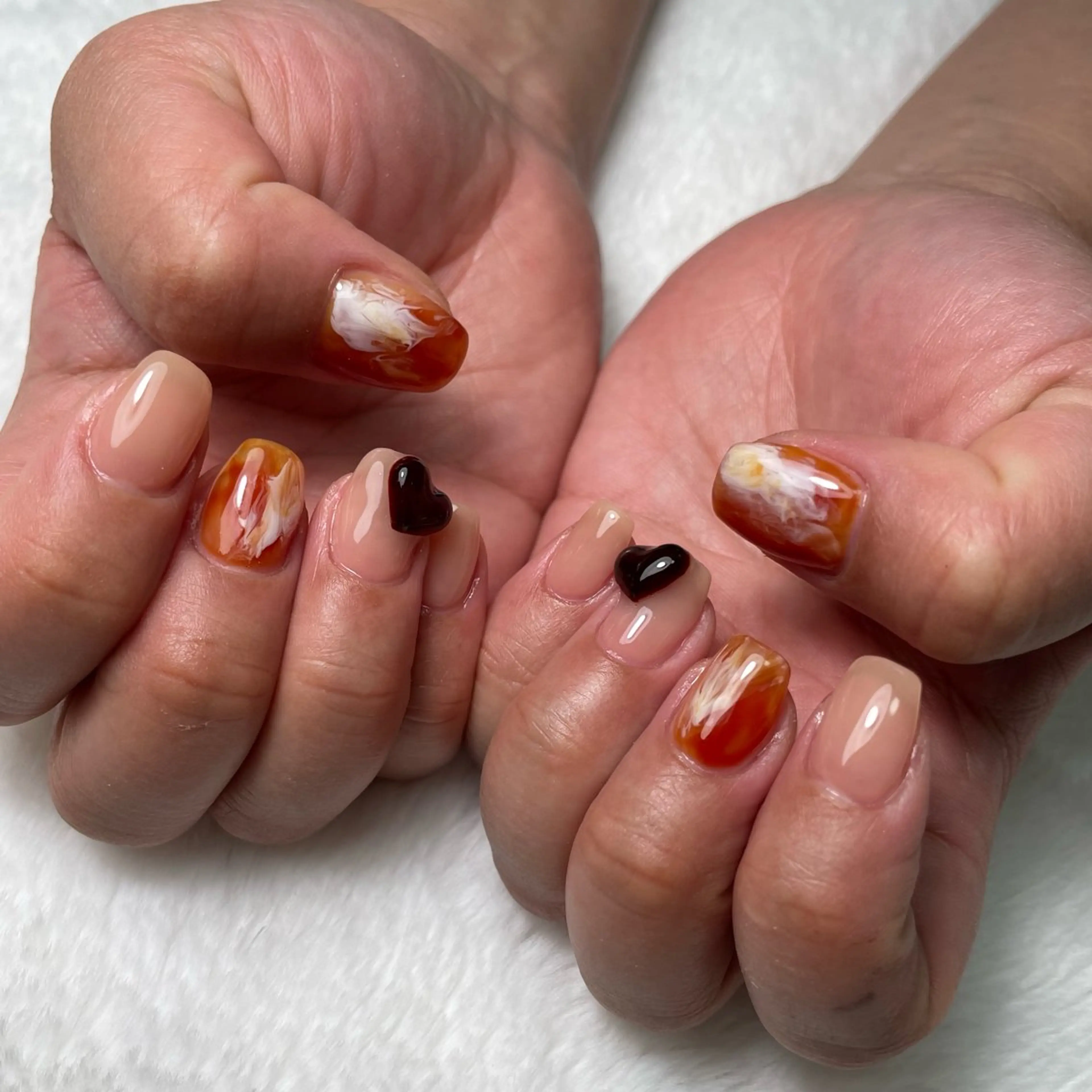 ネイル ハート ハンドネイル kipinail 川﨑えりかのネイルデザイン