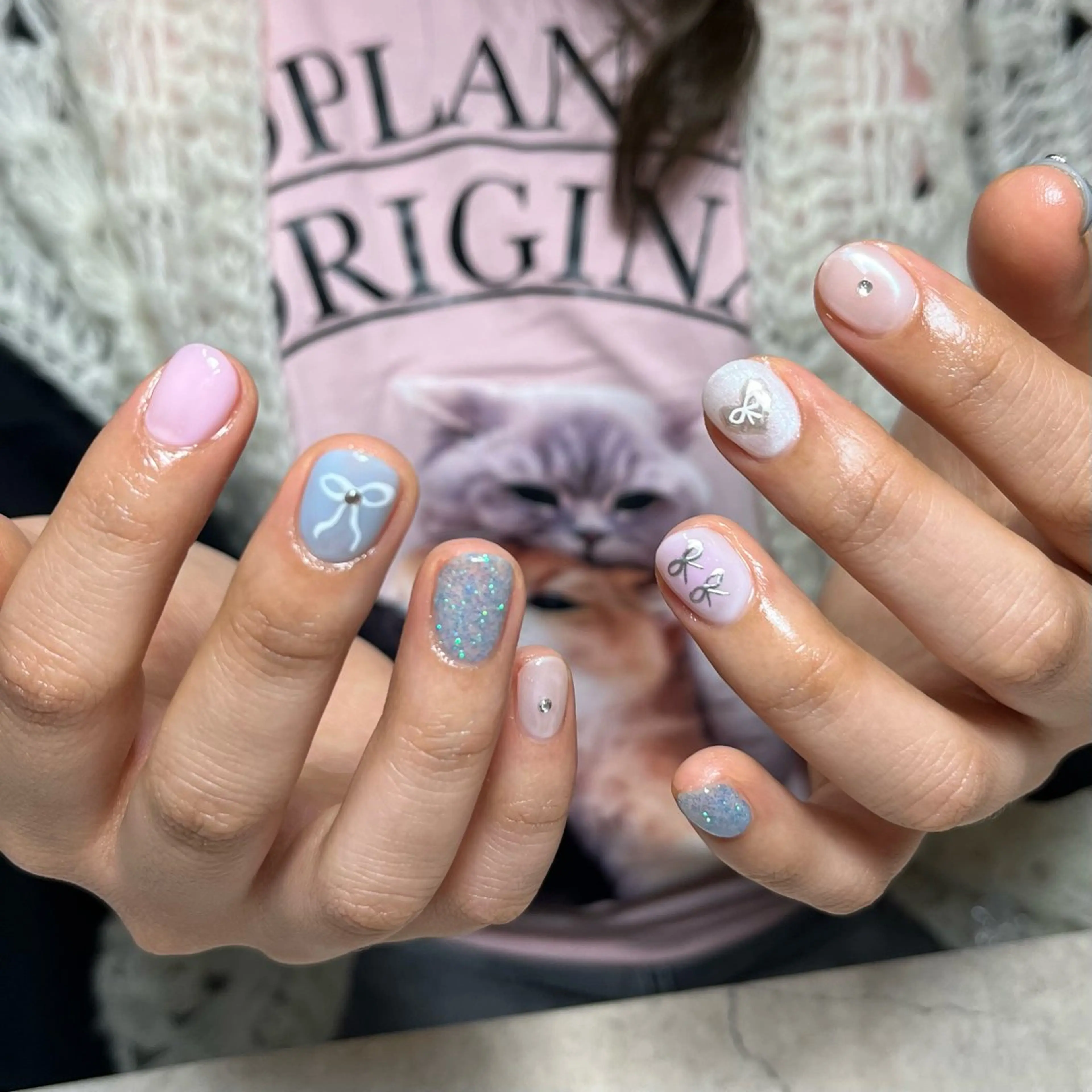 ネイル グリーン 韓国ネイル ハンドネイル vegh. nail／阿波座のネイルデザイン