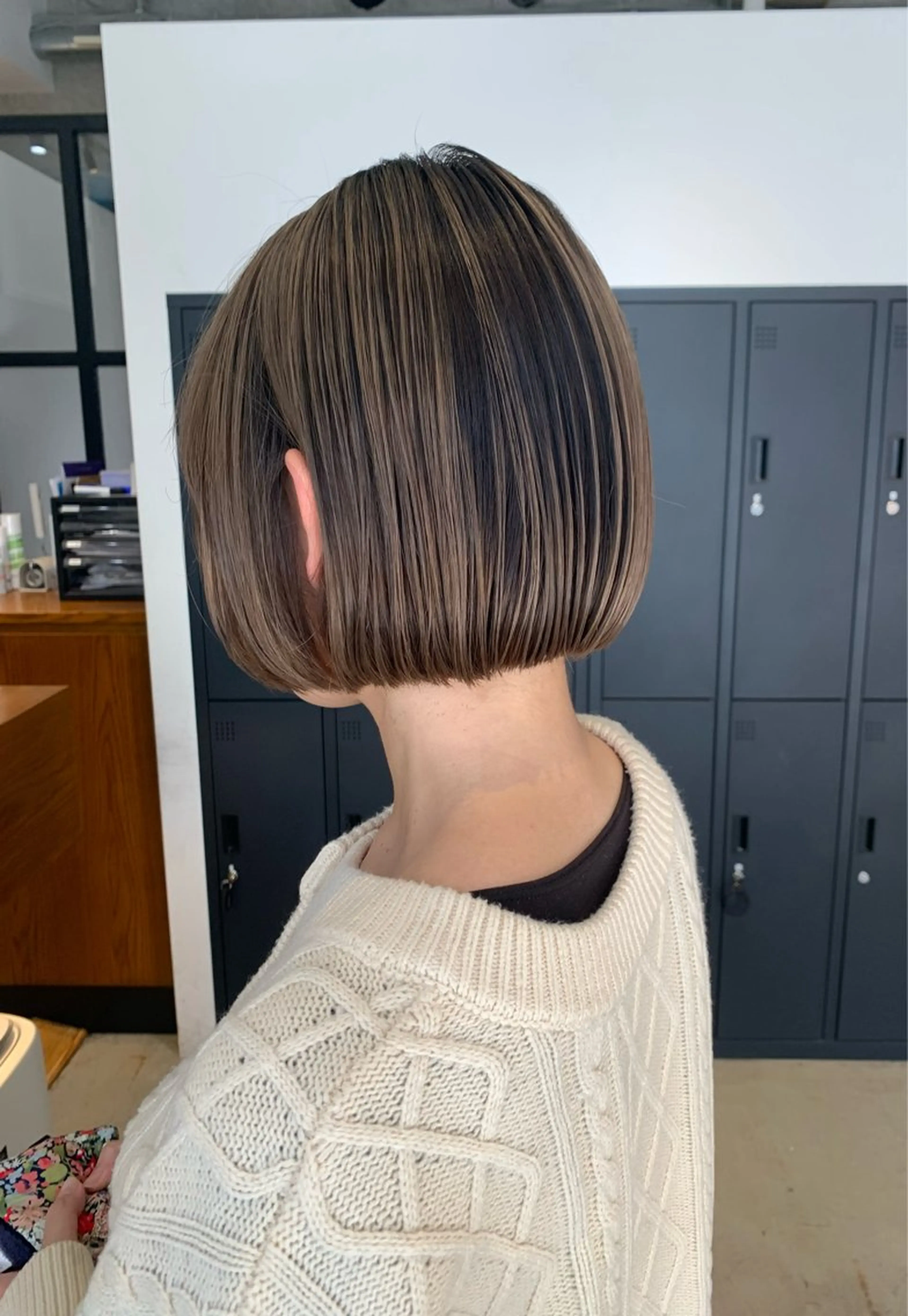 ミディアム カラー 朝ラクパーマ 透明感カラー横山大樹のヘアスタイル