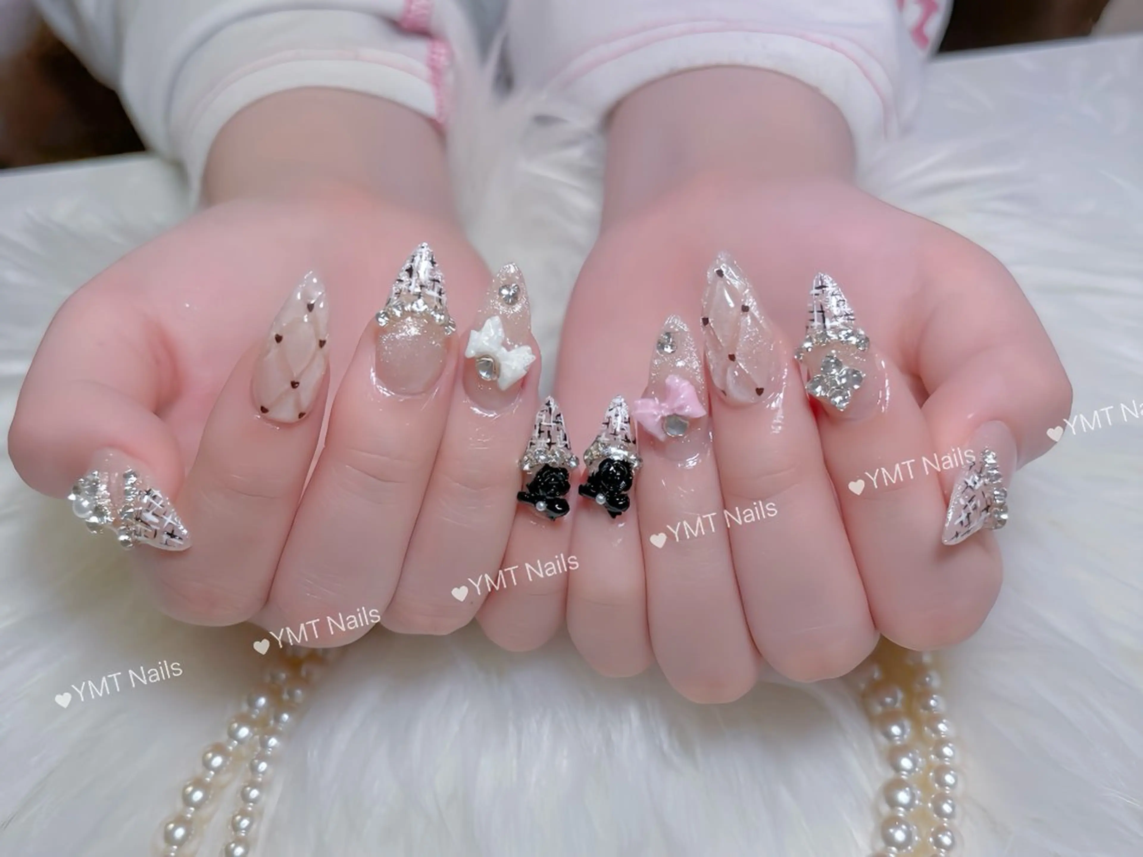 ネイル 長さ出し フットネイル ジェルネイル 韓国ネイル マグネットネイル ハンドネイル YMT． NailStudioのネイルデザイン