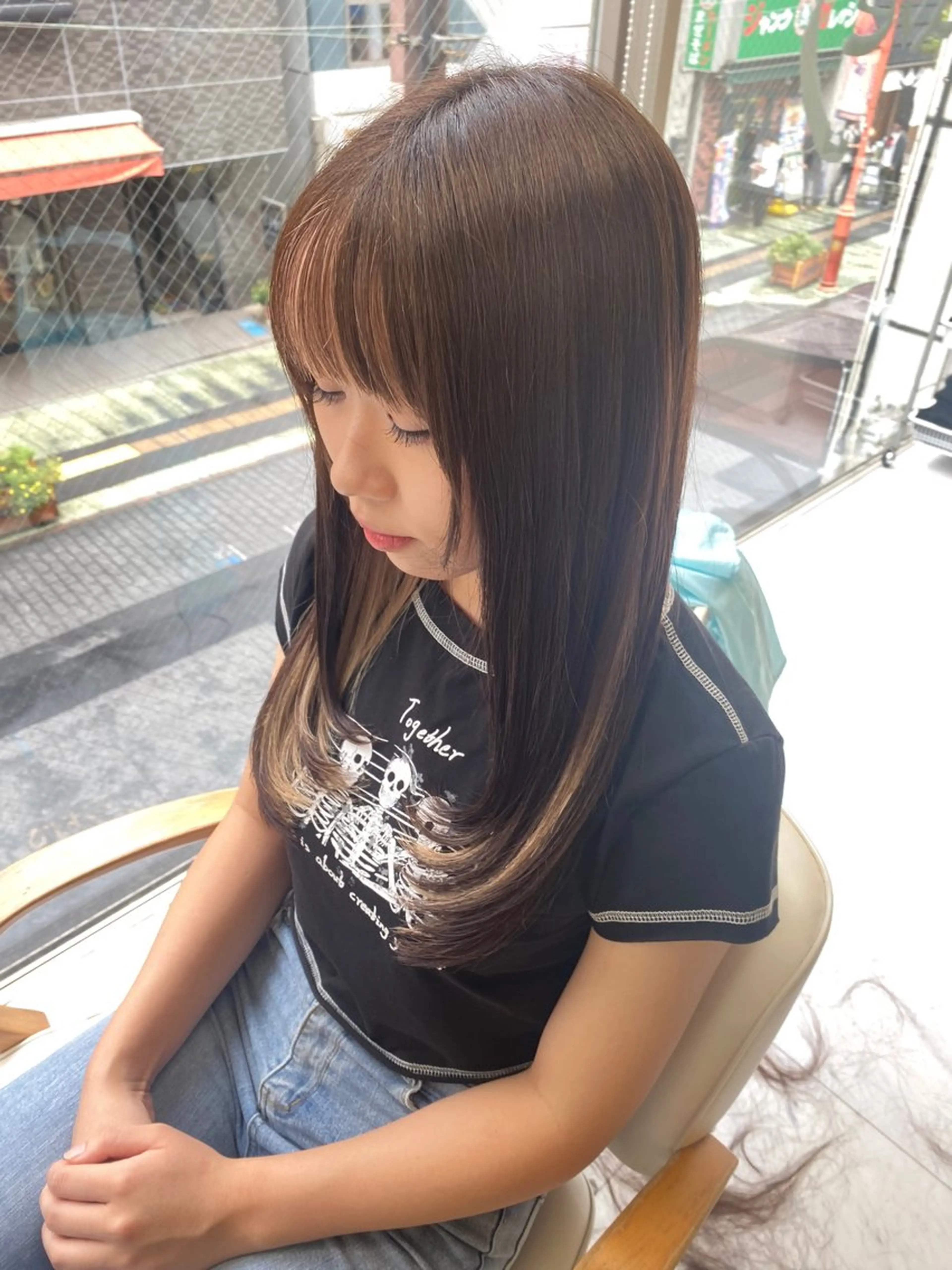 ロング カラー ヘアアレンジ 韓国風ヘア レイヤーカット カット 目黒 碧人のヘアスタイル