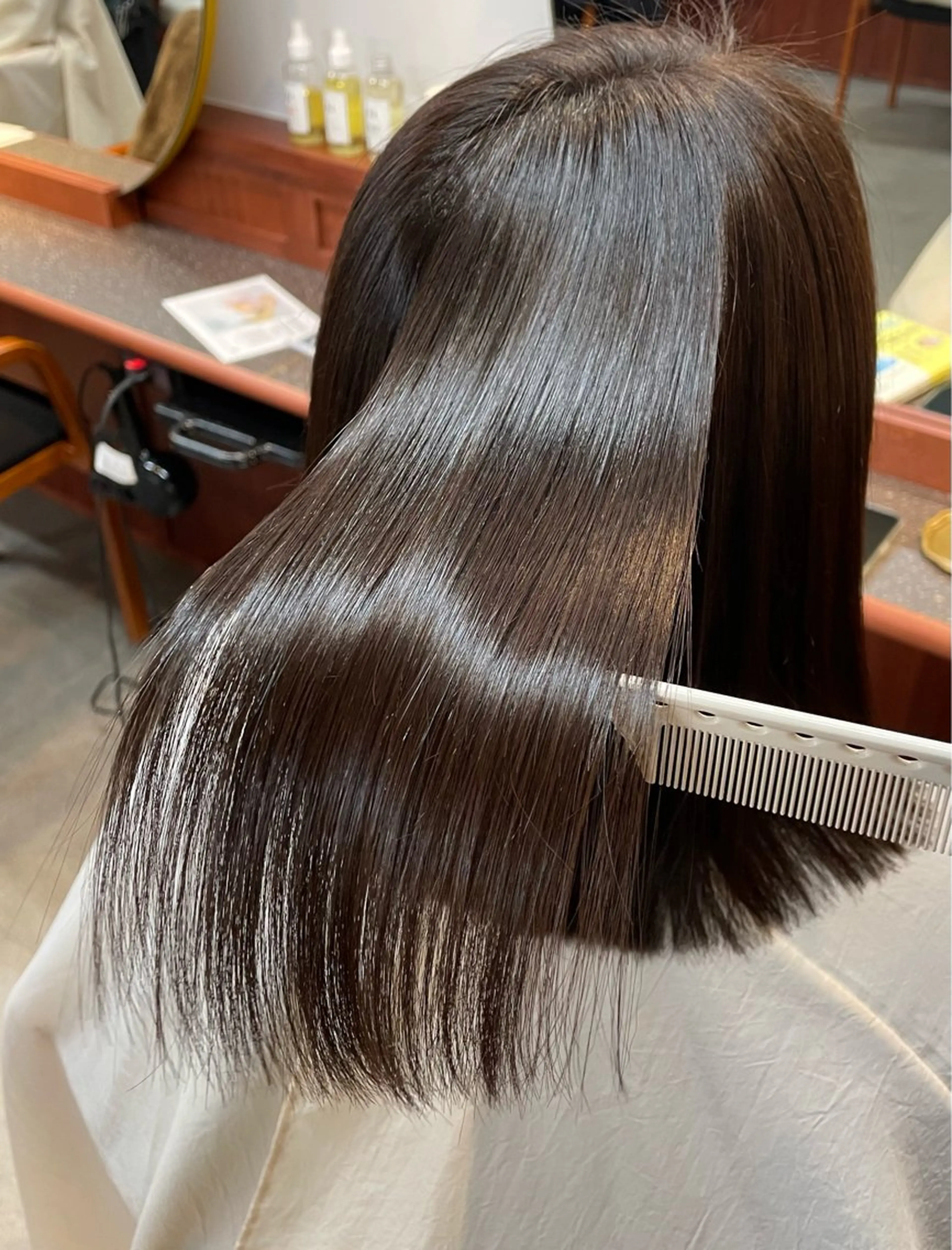 ミディアム 髪質改善 トリートメント カット 縮毛矯正 野間 祐哉のヘアスタイル