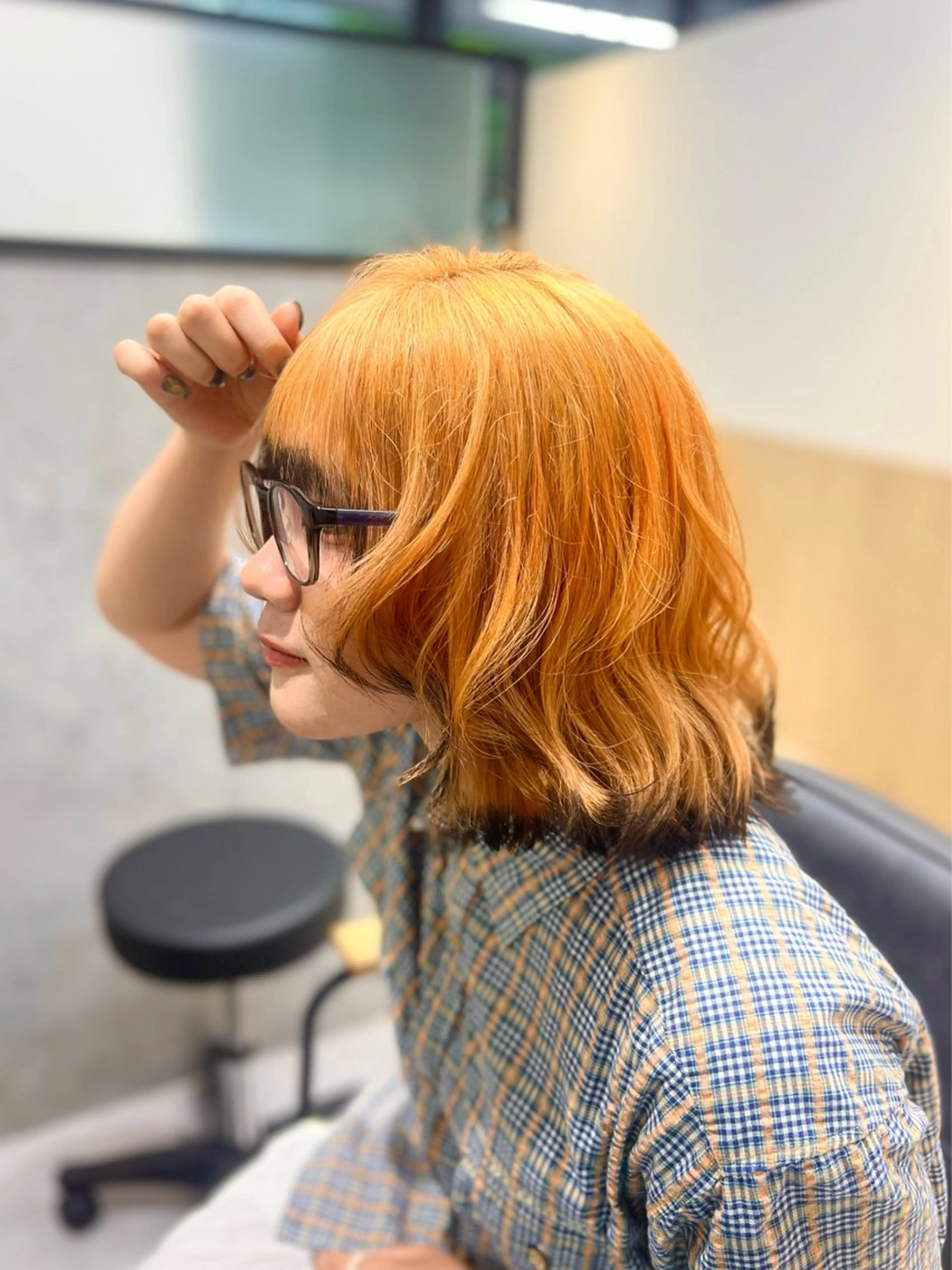 ミディアム カラー 岡山ハイトーン・ ルーツカラー/こもものヘアスタイル