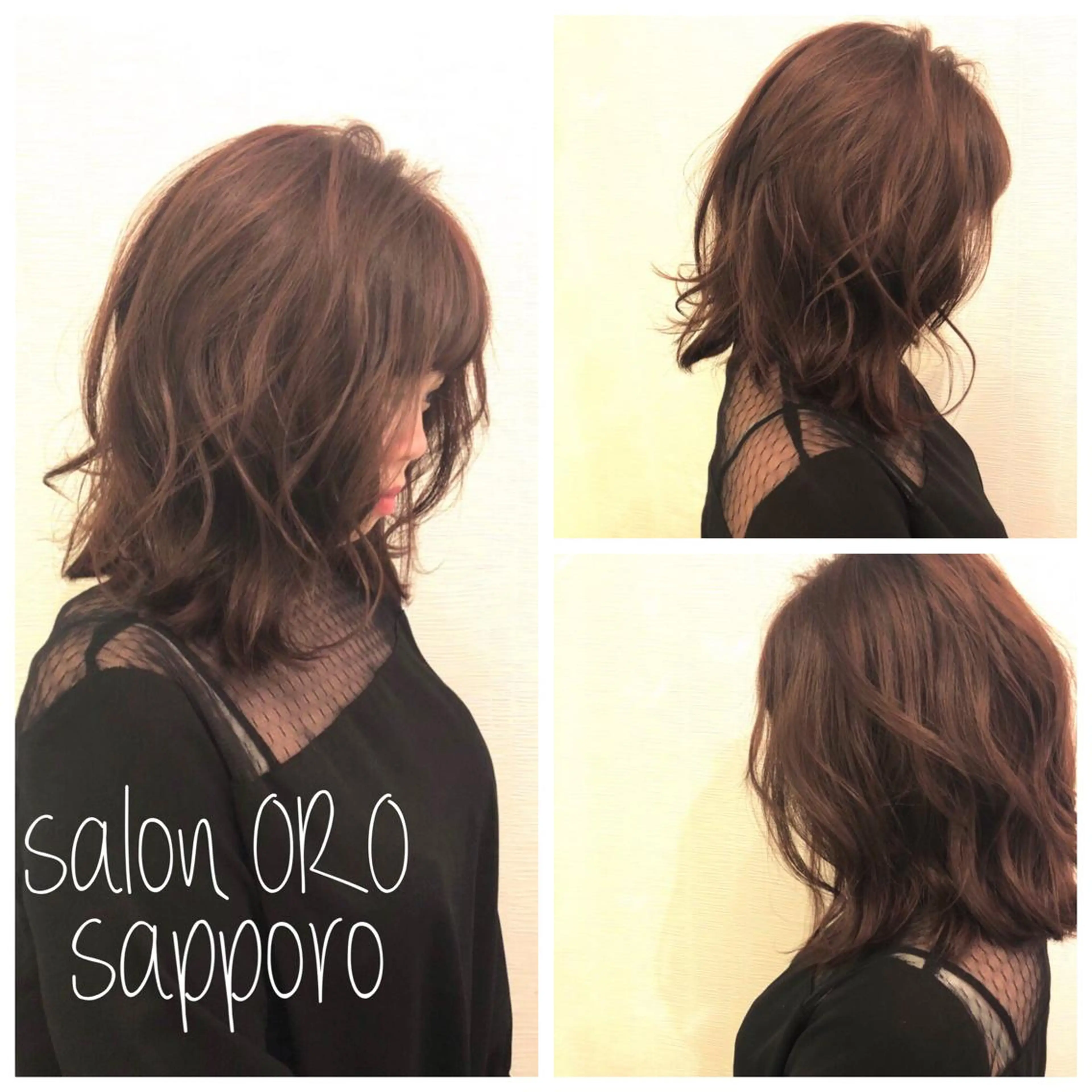 ミディアム カラー 平川 友希子のヘアスタイル