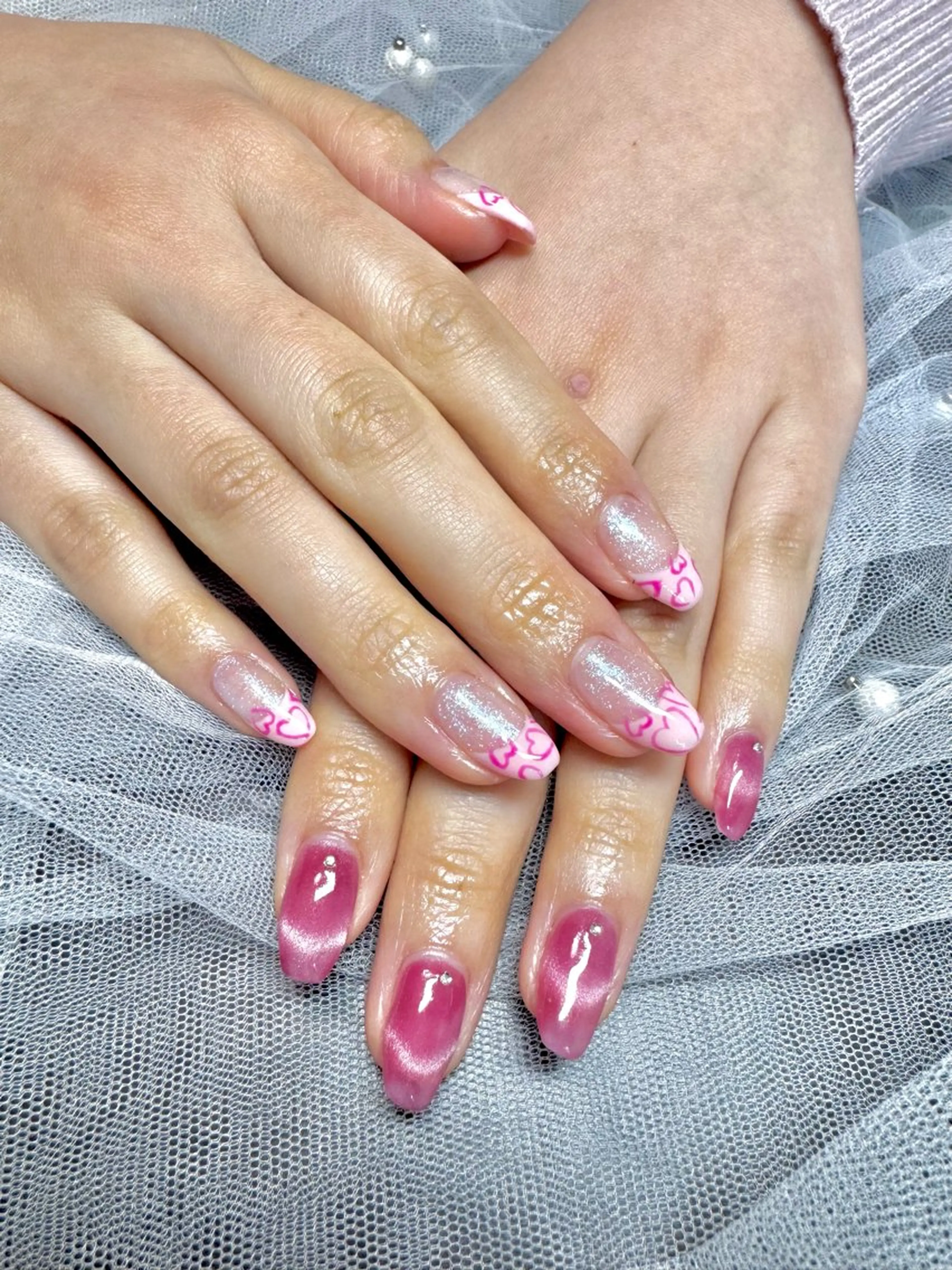 ネイル フレンチネイル ピンク 春ネイル 🫧🎀nachi 🎀🫧のネイルデザイン