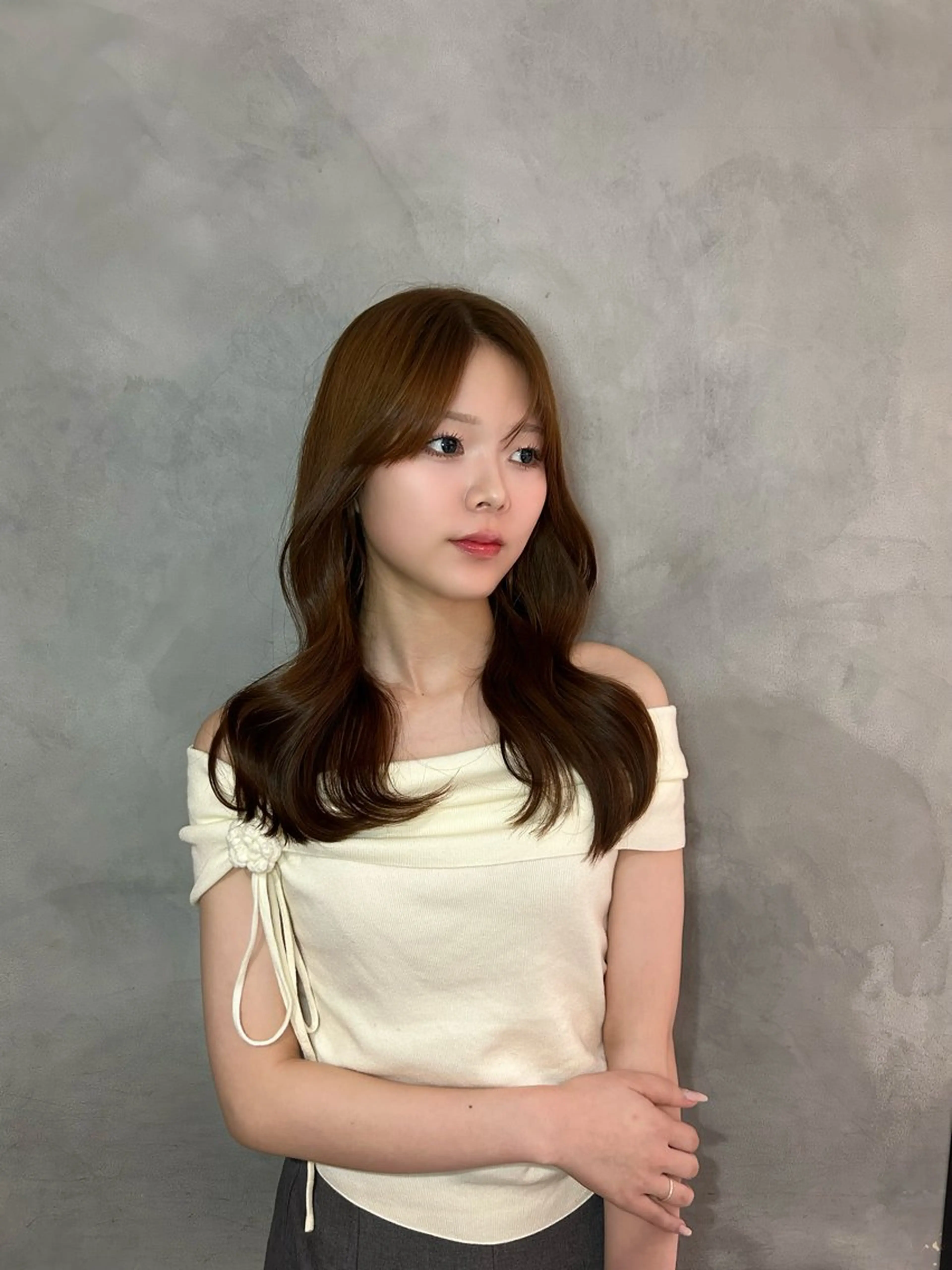 セミロング レイヤーカット カット ヘアカラー トリートメント 谷 亜澄のヘアスタイル