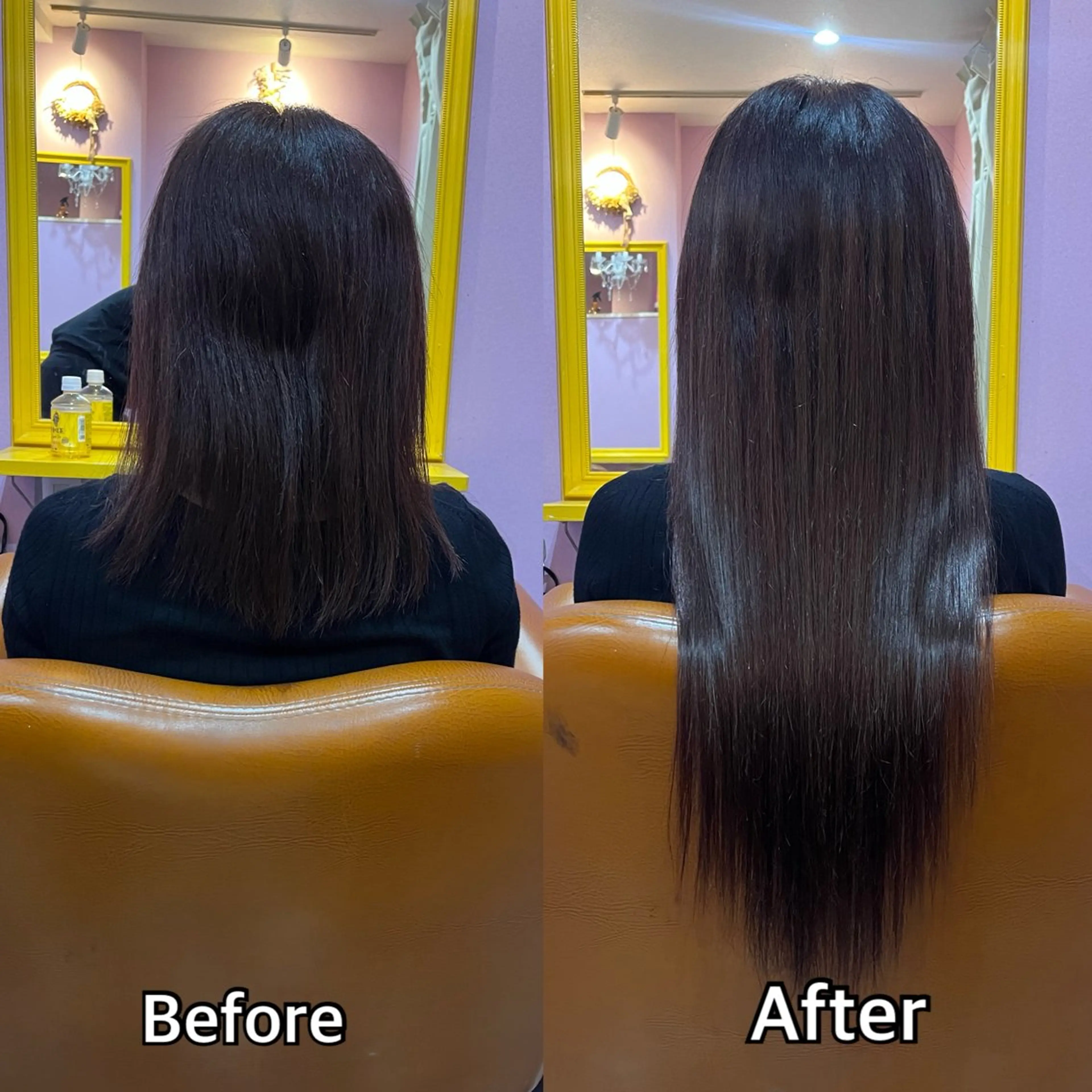 ロング シール＋ちび編み込み エクステ梅田🐨のヘアスタイル