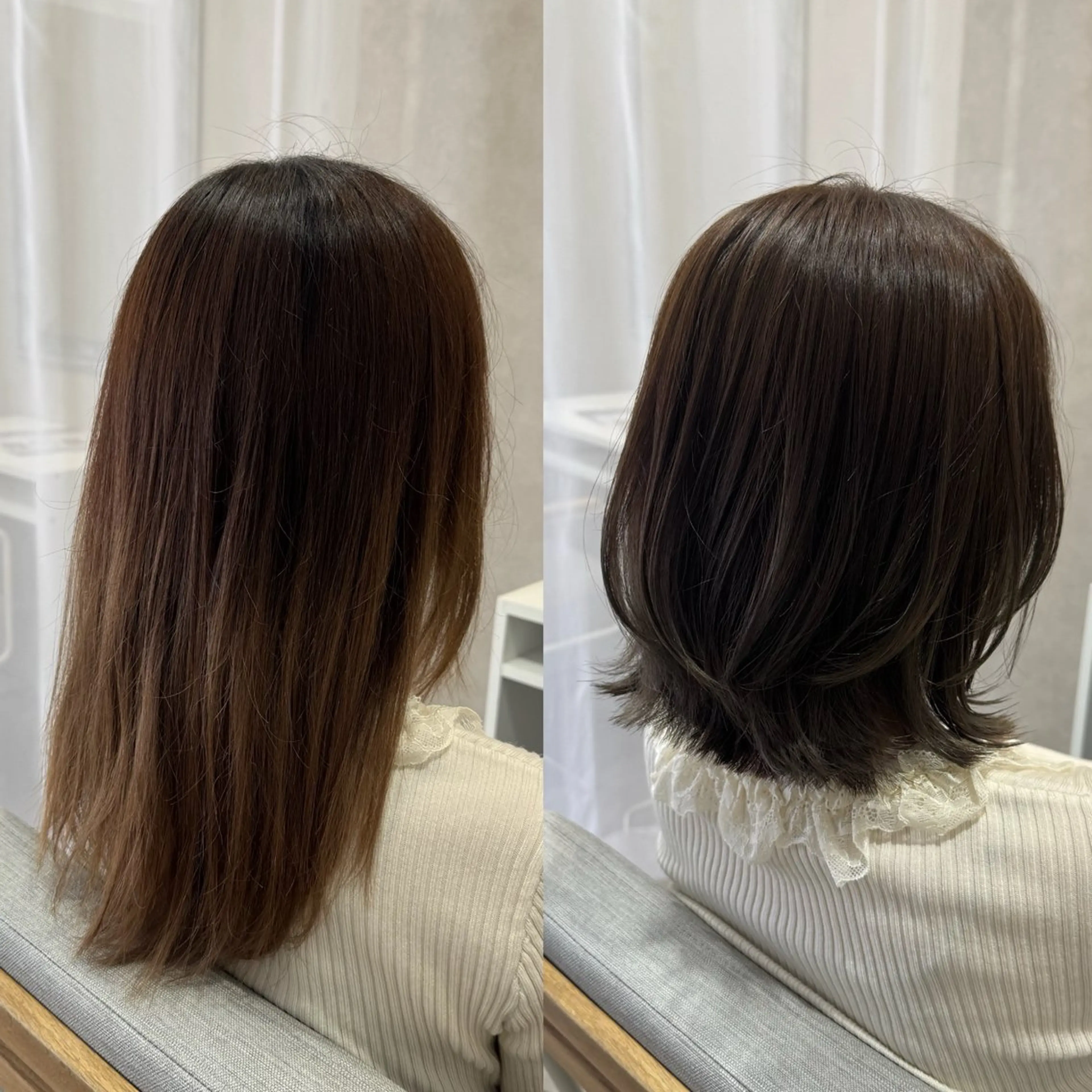 ミディアム カラー ブリーチ オリーブカラー カット ヘアカラー トリートメント 艶髪/白髪ぼかし ヘッドスパ/大野結菜のヘアスタイル