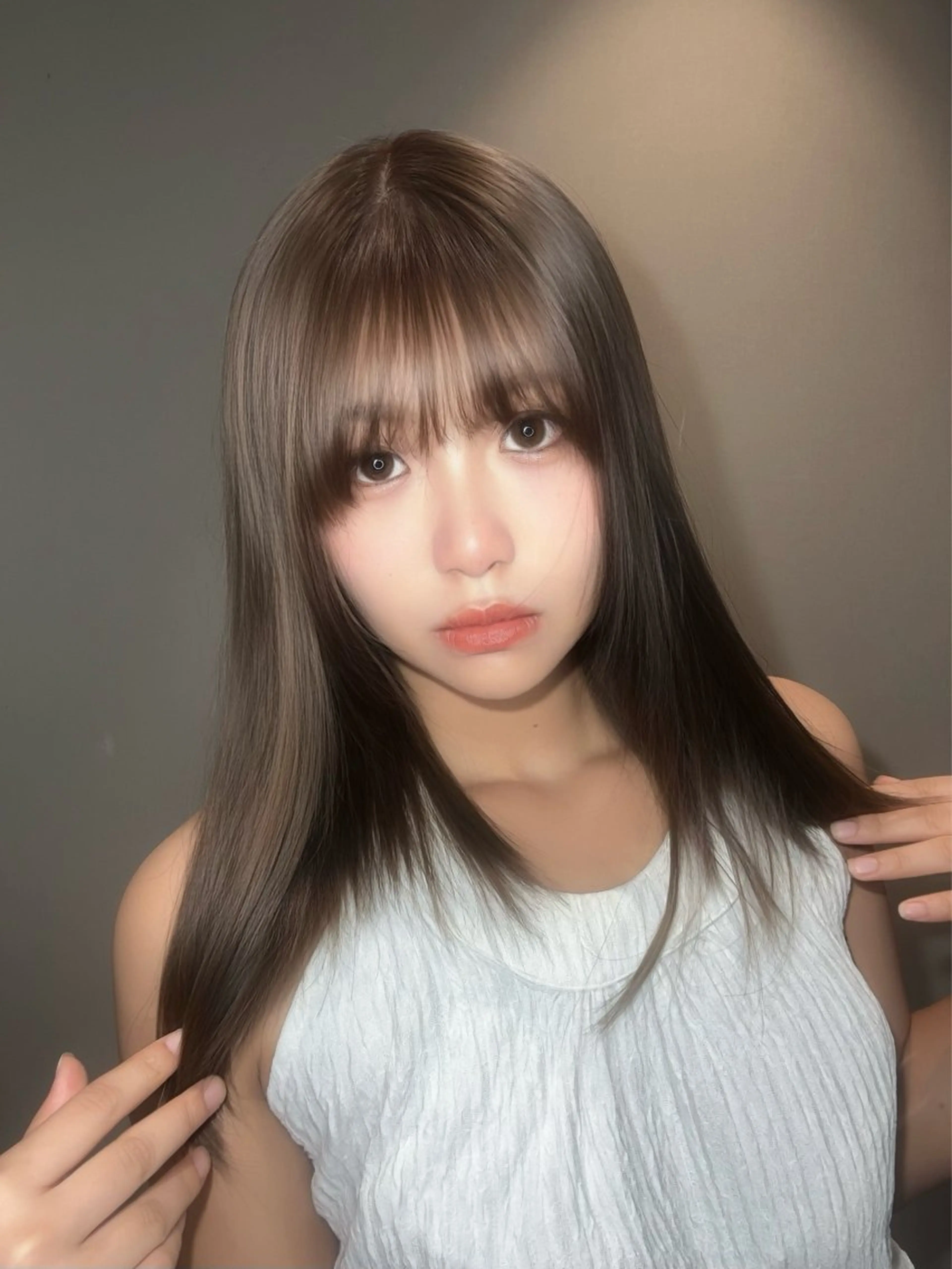 セミロング 髪質改善 ヘアカラー トリートメント 髪質改善/shuki 韓国/代表取締役のヘアスタイル