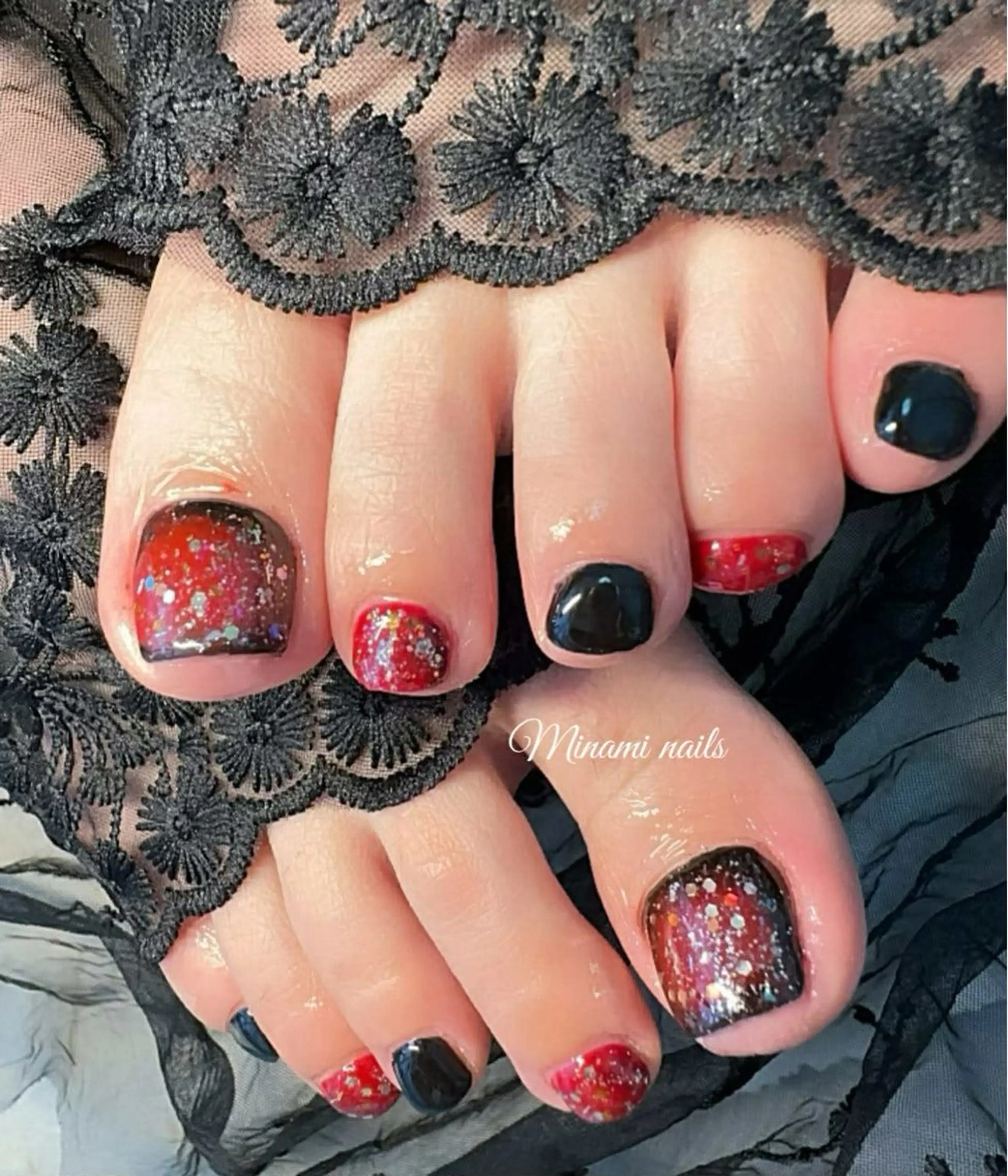 ネイル アートネイル オーロラネイル ガーリー キラキラネイル 韓国ネイル Minami Nailsのネイルデザイン