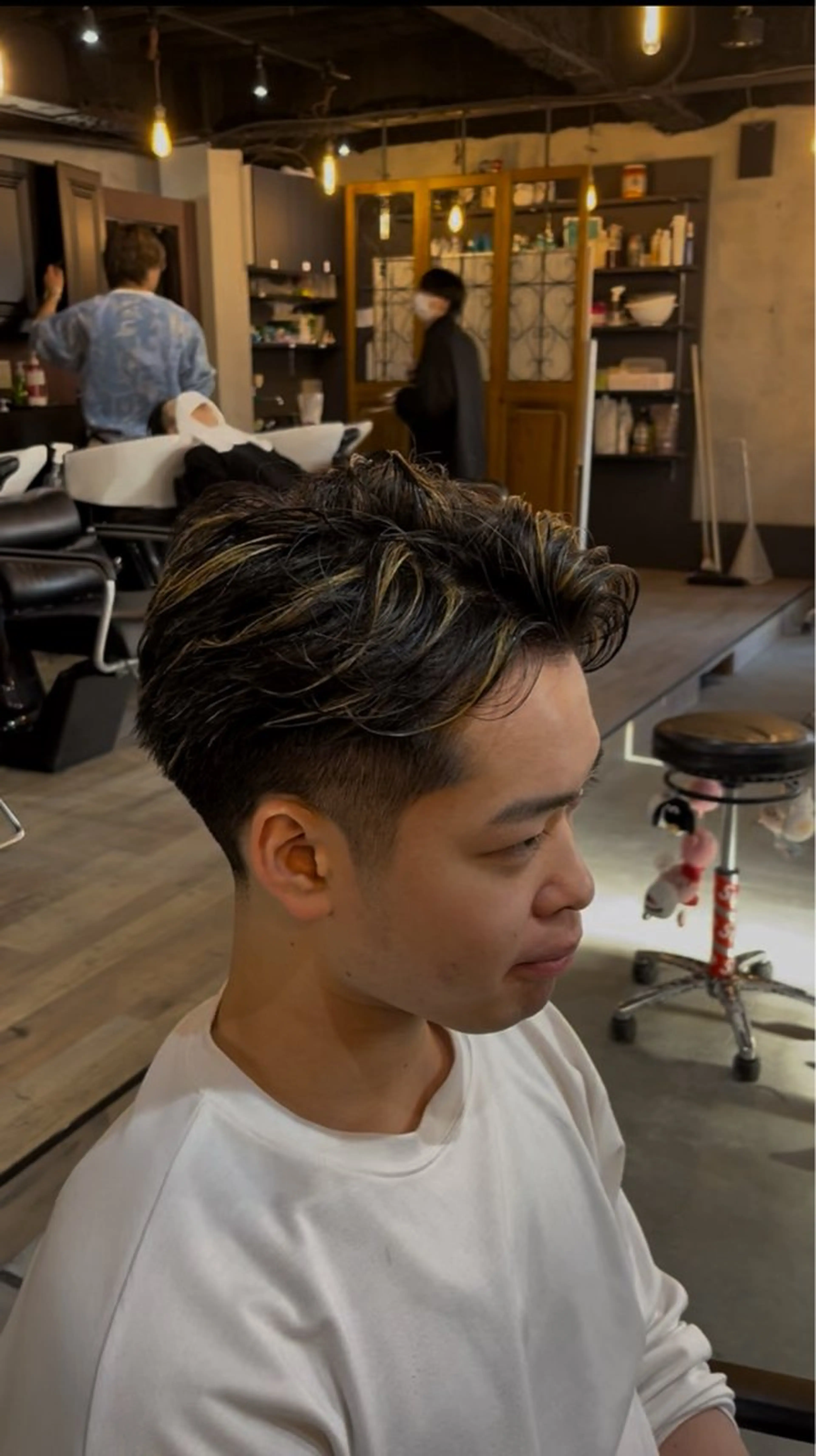 ショート カラー パーマ メンズ メンズハイライト ハイライトカラー ハイライト カット ヘアカラー 海外風メンズ🇺🇸 💈N.Yuto💈のヘアスタイル
