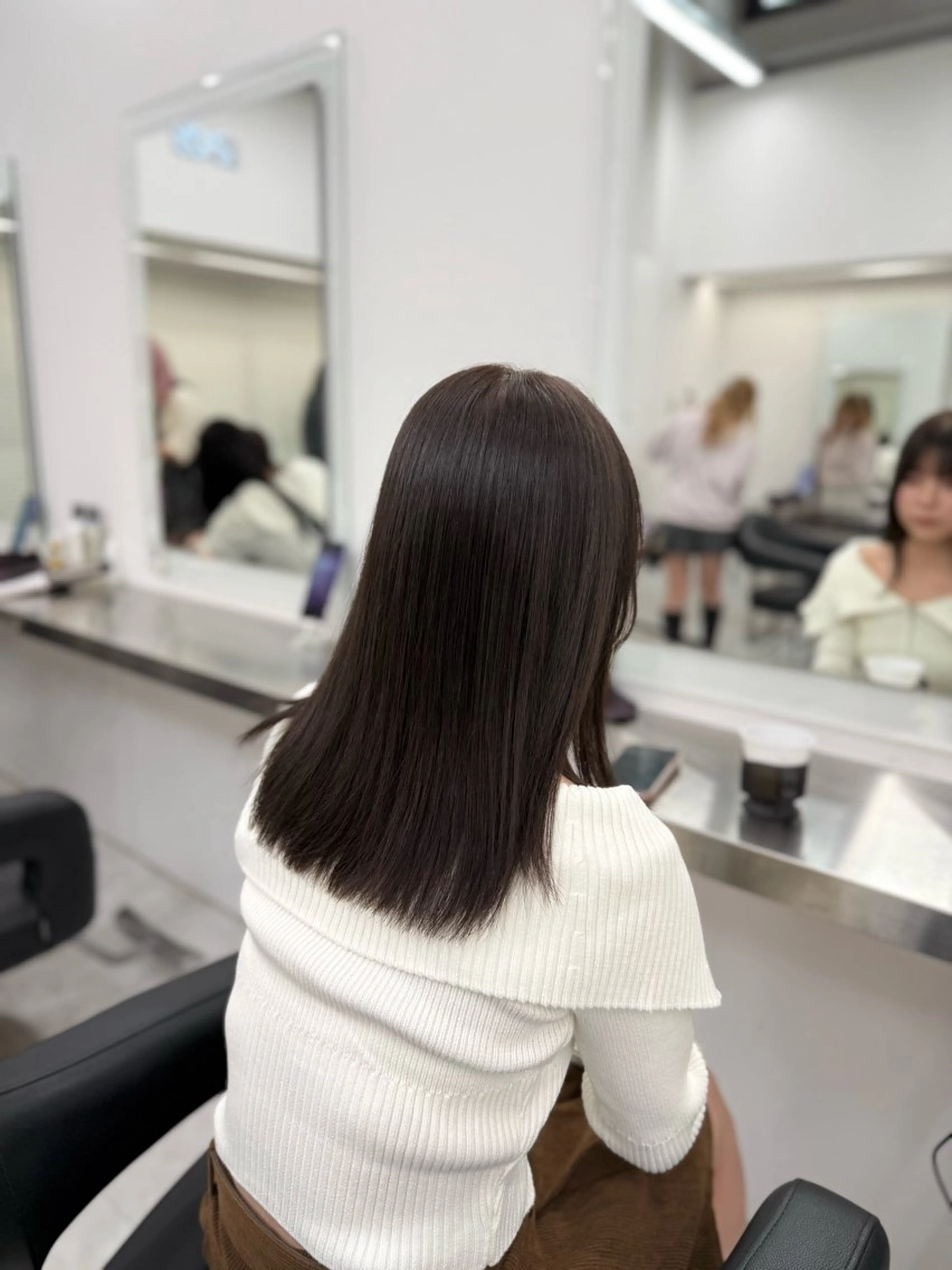 セミロング カラー 中韓レイヤー/ ブラウン🤎はやとのヘアスタイル